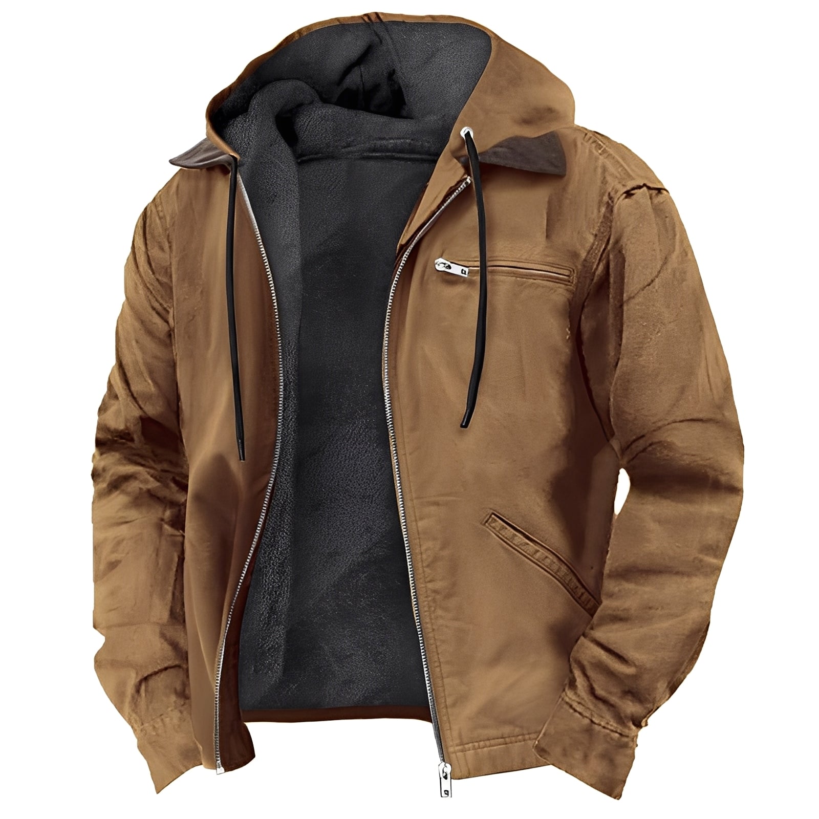 Adrian - Warme Herrenjacke für draußen mit Kapuze