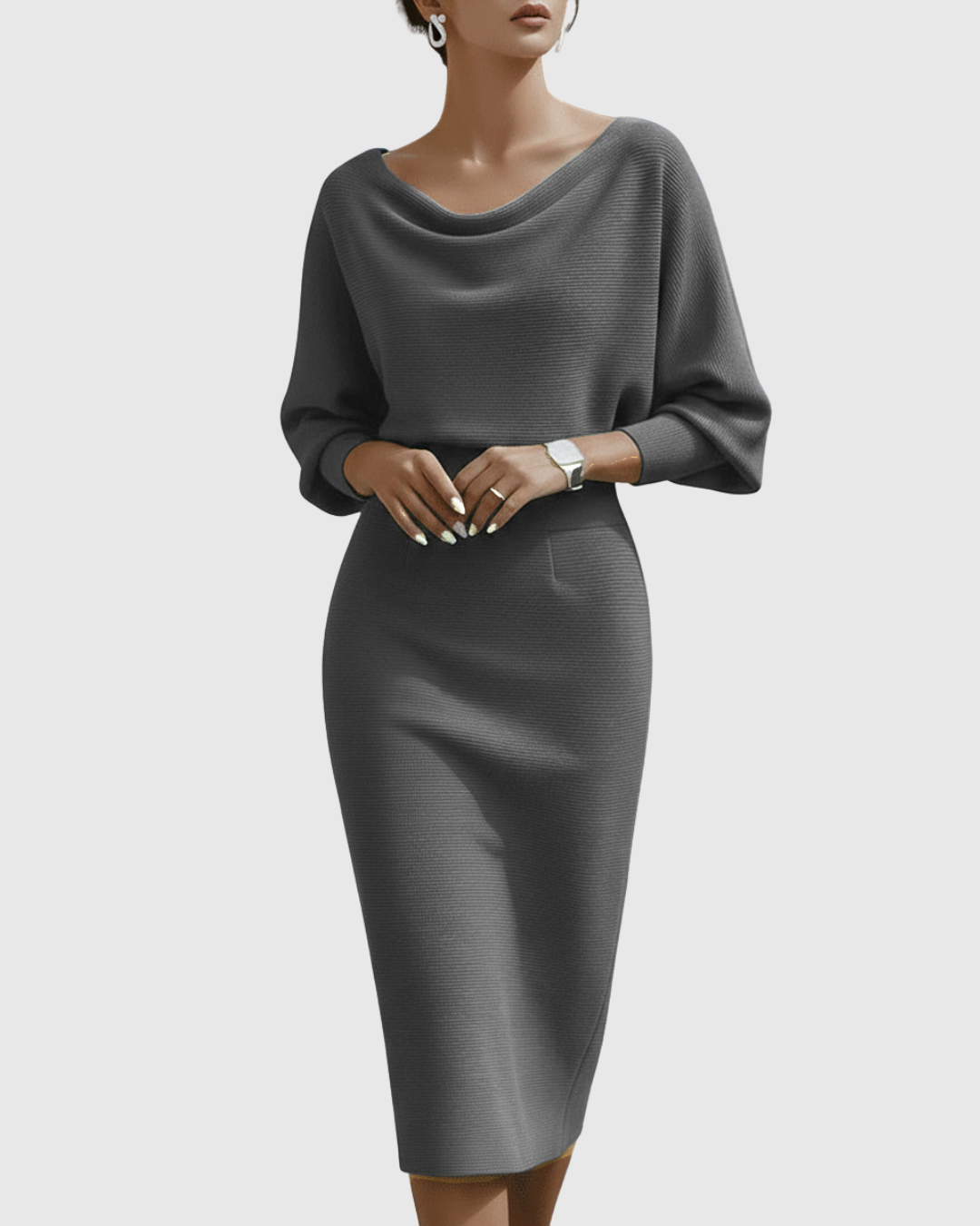 Danaya – Stilvolles Midikleid mit Drapierung