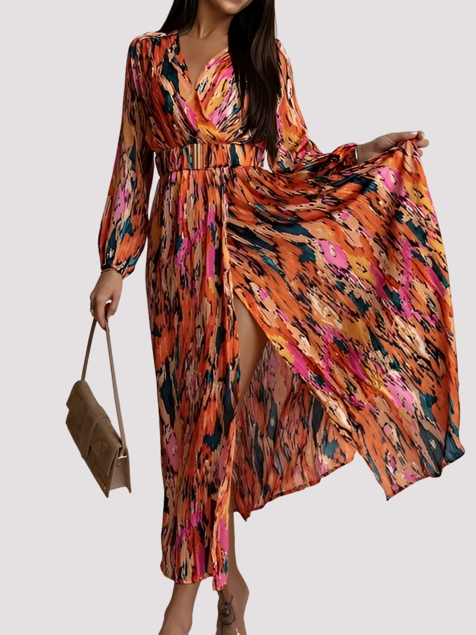Alina - Elegantes Boho-Kleid mit tiefem Schlitz für Damen