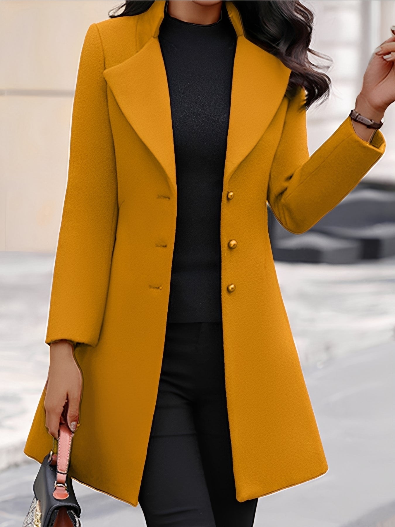 Bryana - Eleganter, schlanker Damen-Wollmantel