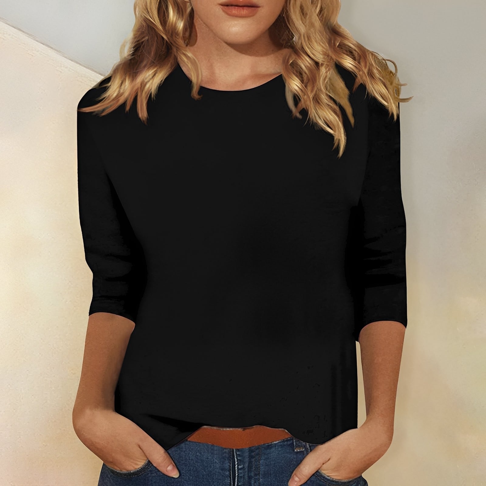 Kathryn - Damen Shirt mit 3/4-Ärmeln, locker