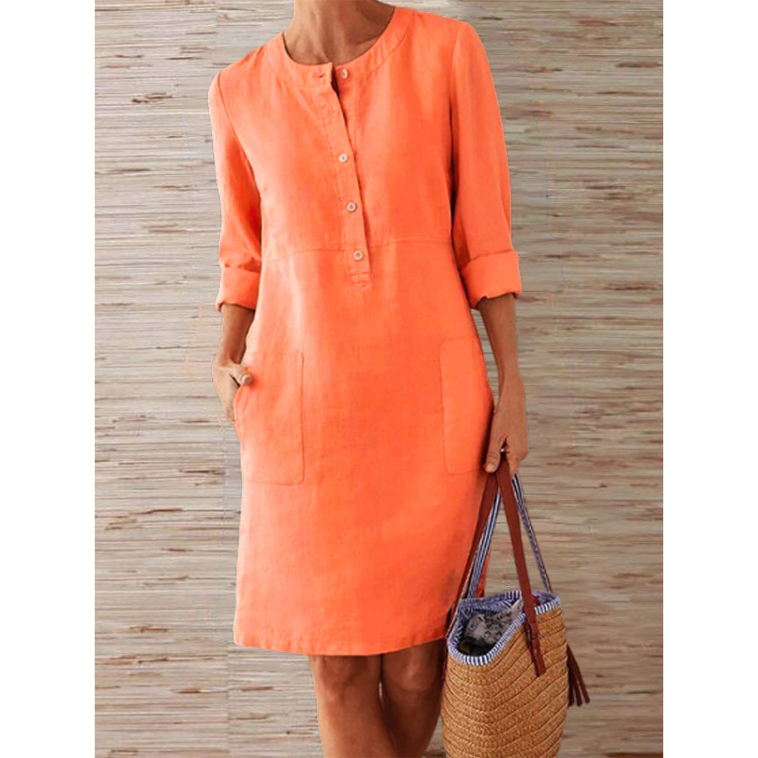 Octavia - Einfarbiges Kleid für warme Tage
