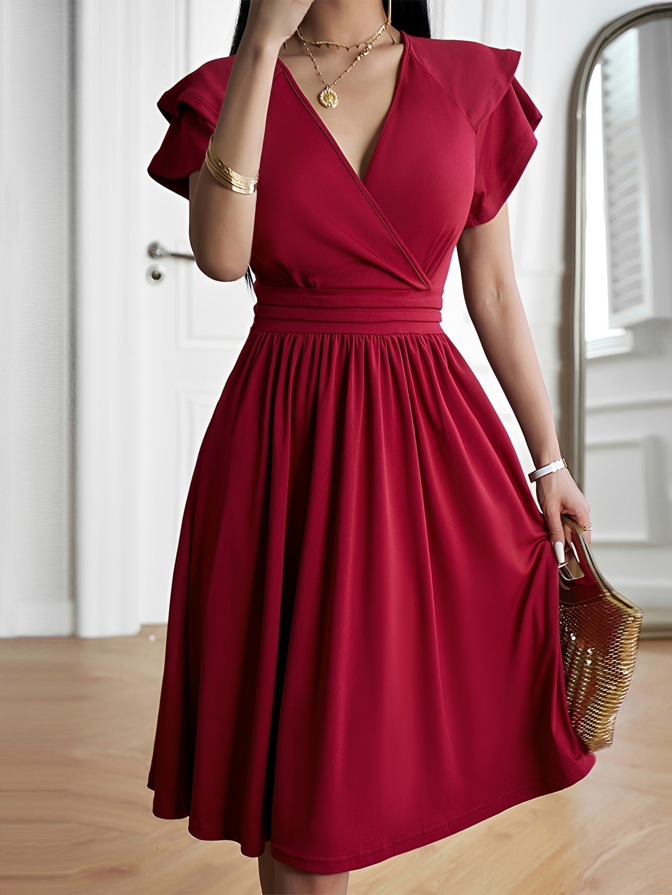 Laura - Stylisches Kleid mit V-Ausschnitt für Frauen