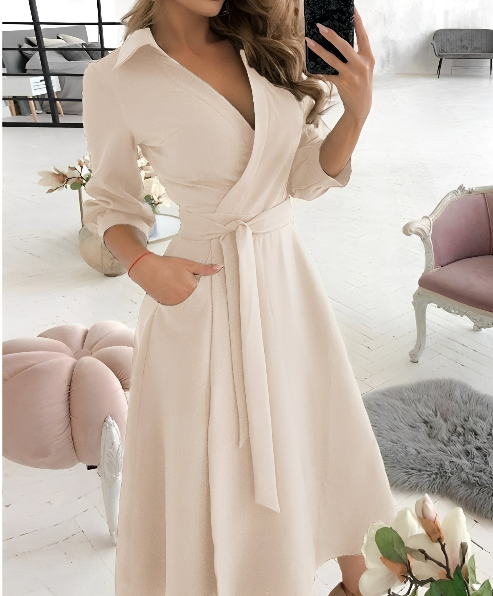 Rachael - Elegantes Damenkleid mit Gürtel