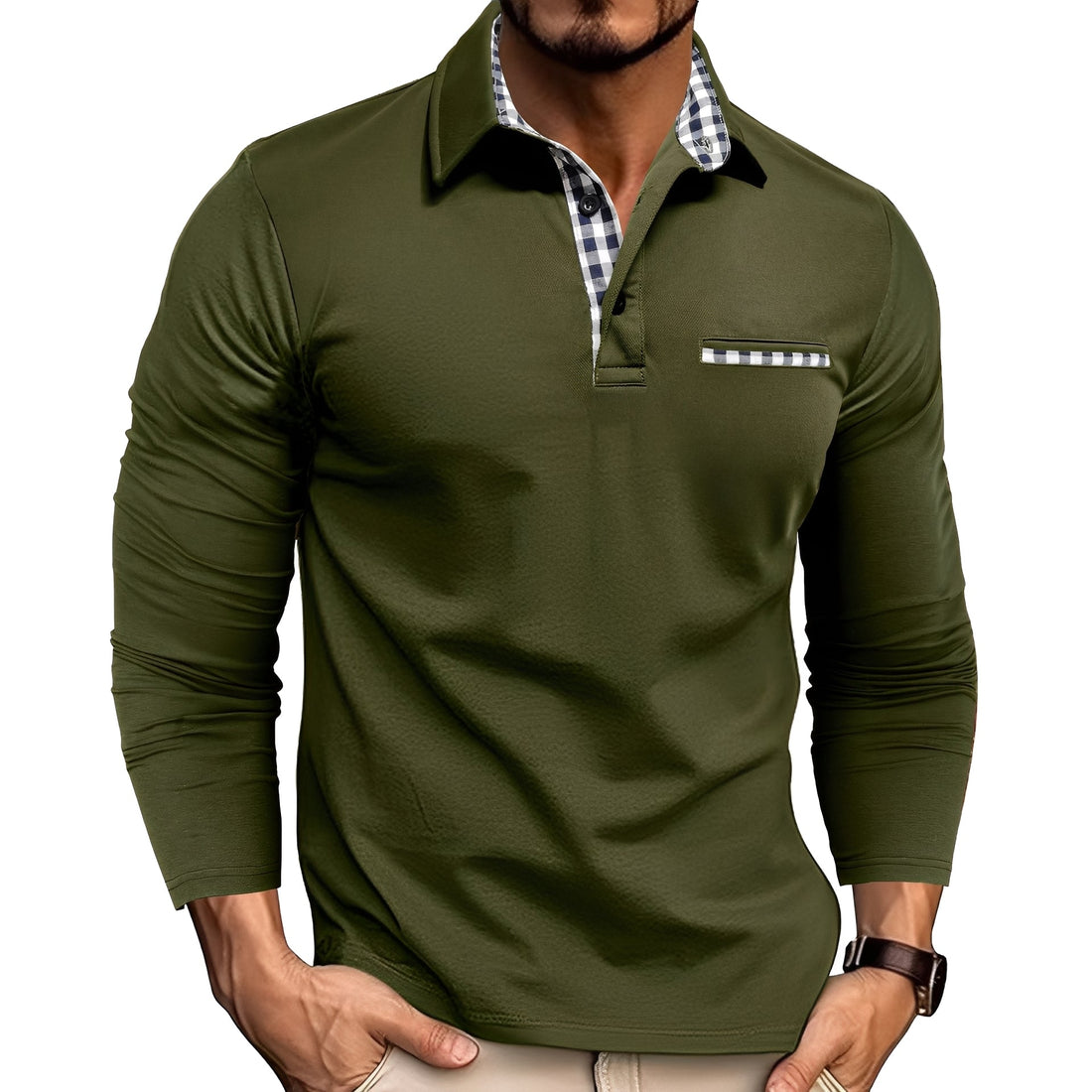 Rupert - Entspanntes Langarm-Poloshirt für Männer