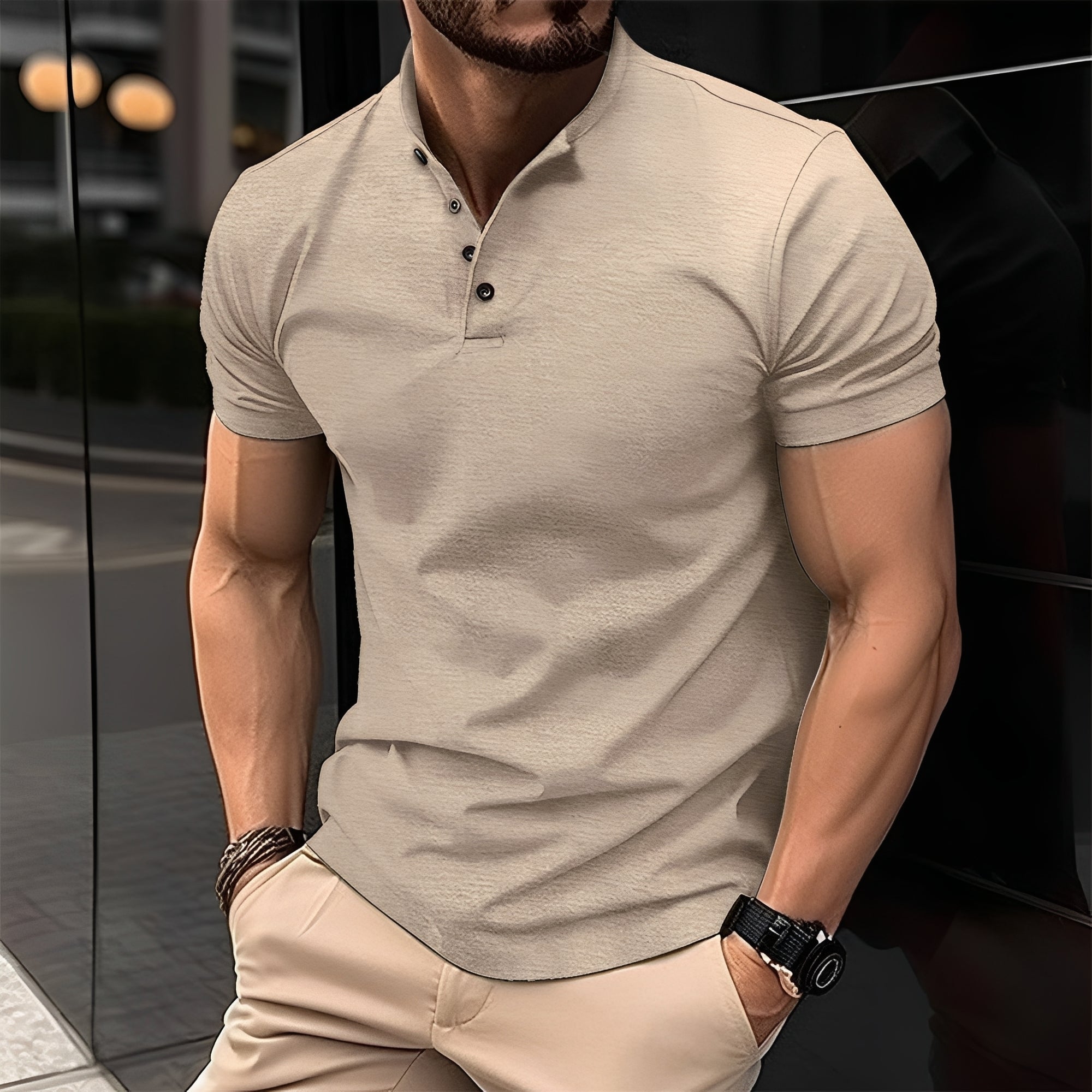 Frank - Komfortables Herrenshirt mit Knopfleiste