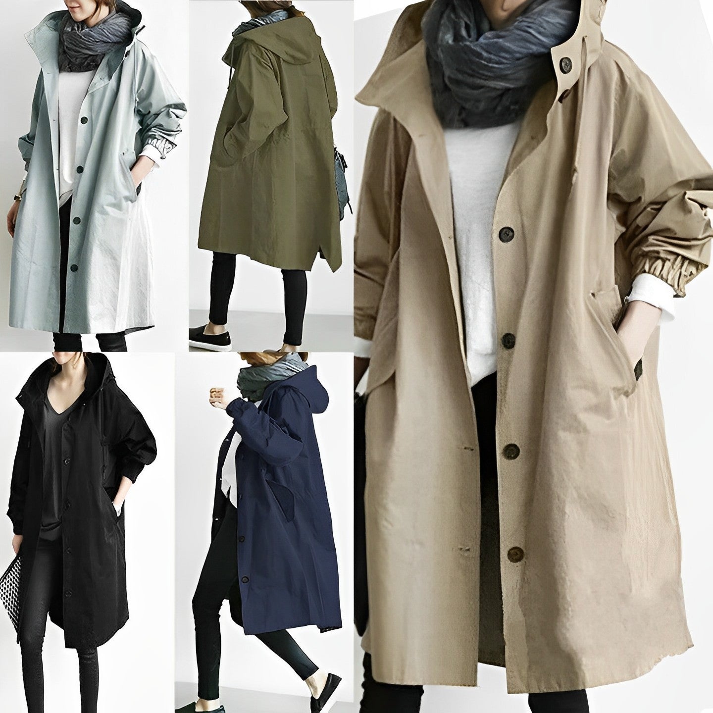 DuraCoat – Lange moderne Jacke mit Kapuze