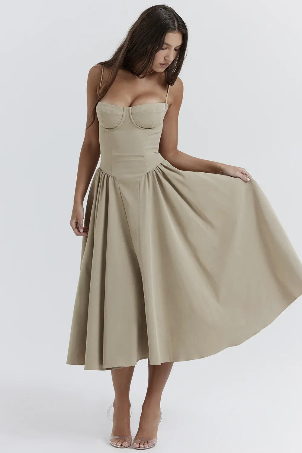 Clara - Midi-Kleid mit Corsage
