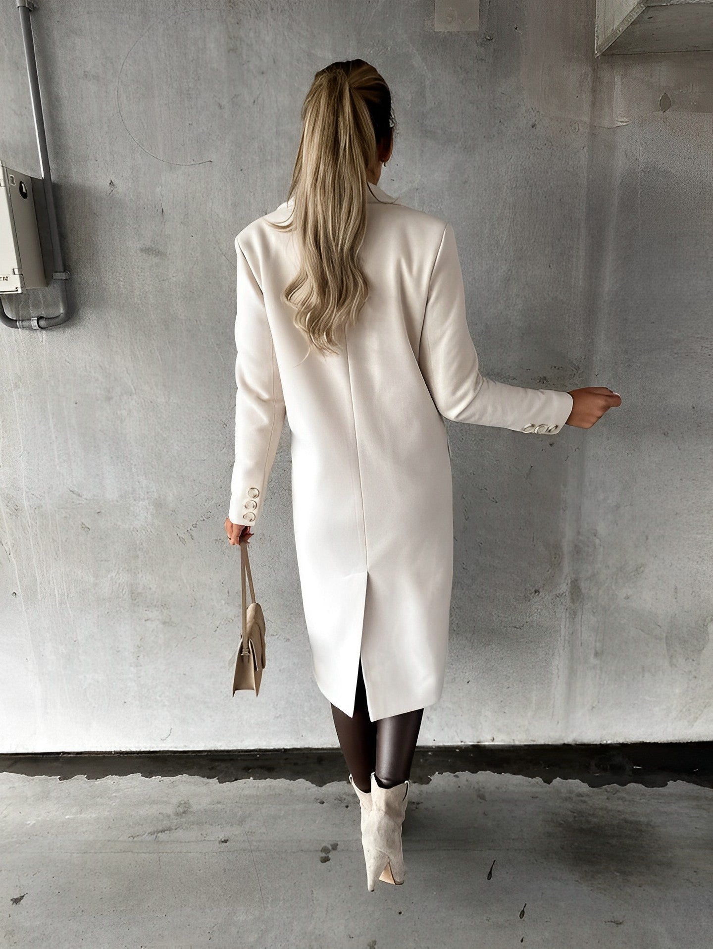 Gadie Bella - Langer Wollmantel mit zweireihigem Design