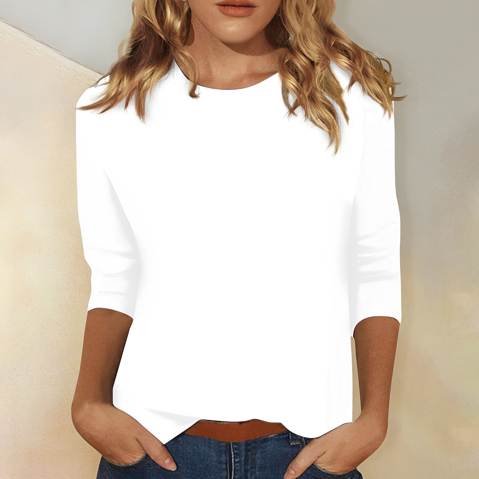 Kathryn - Damen Shirt mit 3/4-Ärmeln, locker