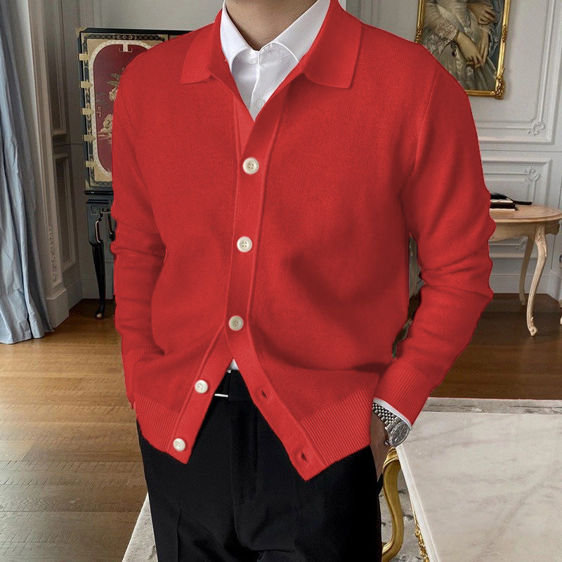 Andrew - Herren-Wollstrickjacke mit Knöpfen und lockerem Stil