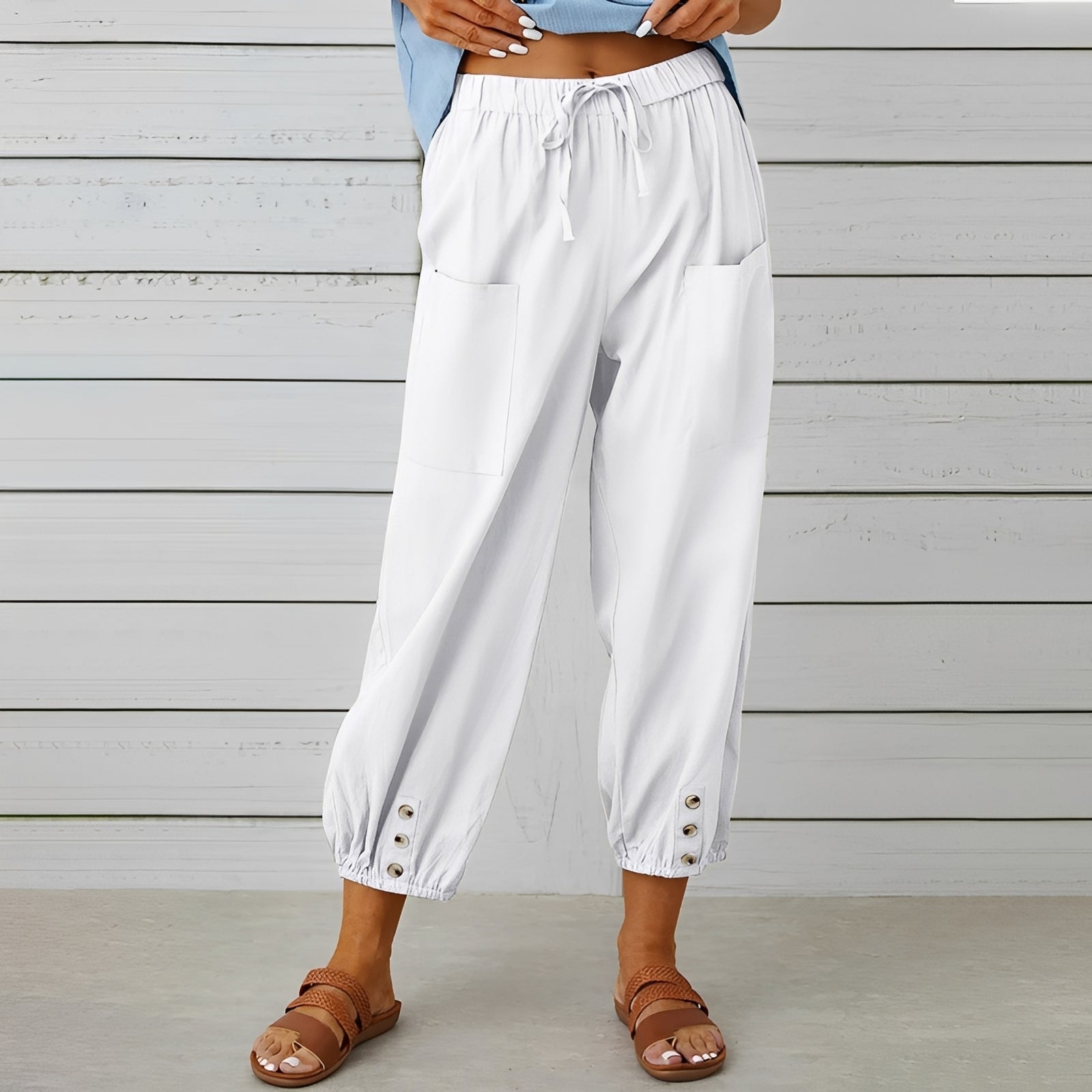 Christa - Weite, lässige und verkürzte Hose für Frauen