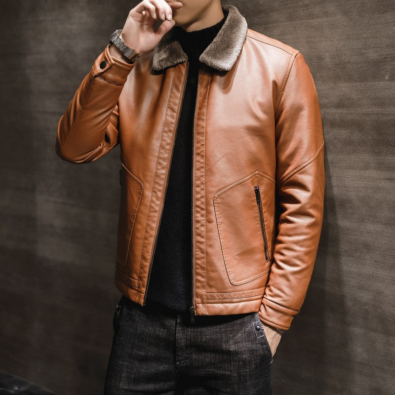 Ben - Herren-Retro-Bikerjacke aus warmem Leder