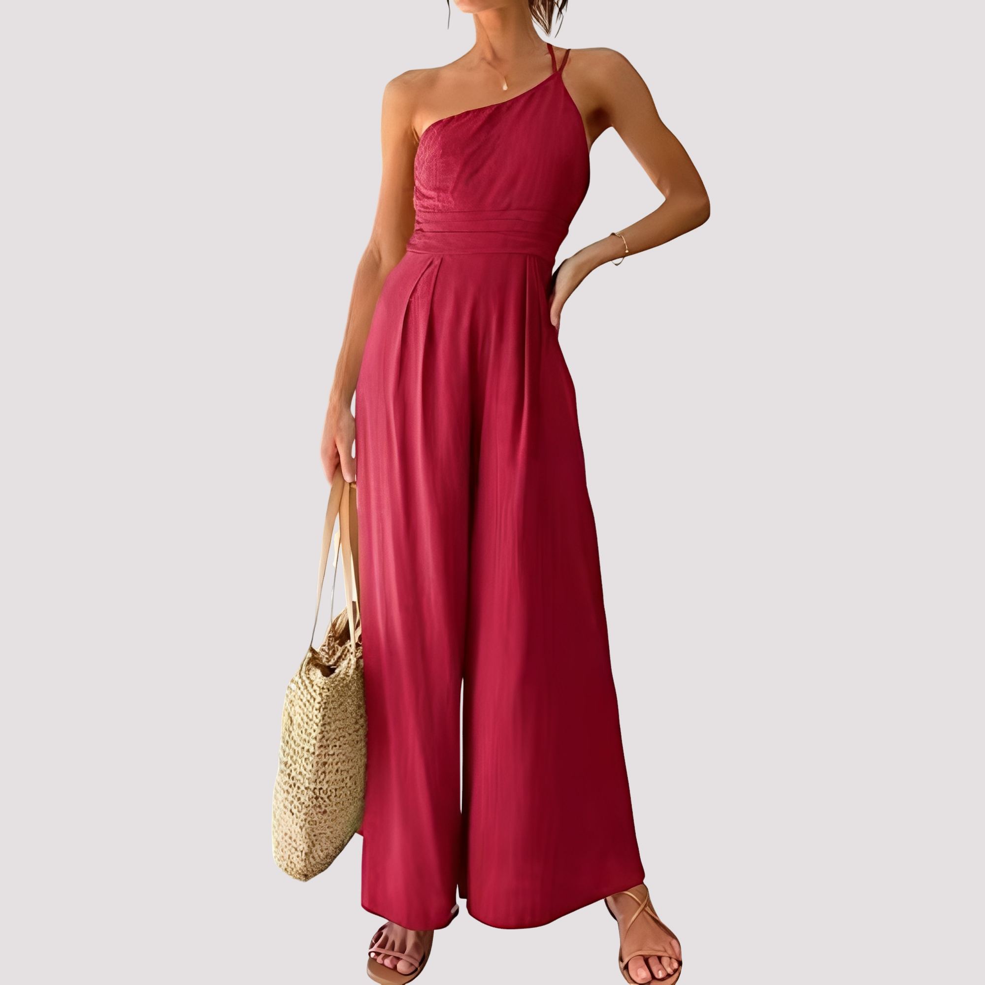 Carla - Schicker Jumpsuit für Damen mit einem Schulterträger und weitem Bein