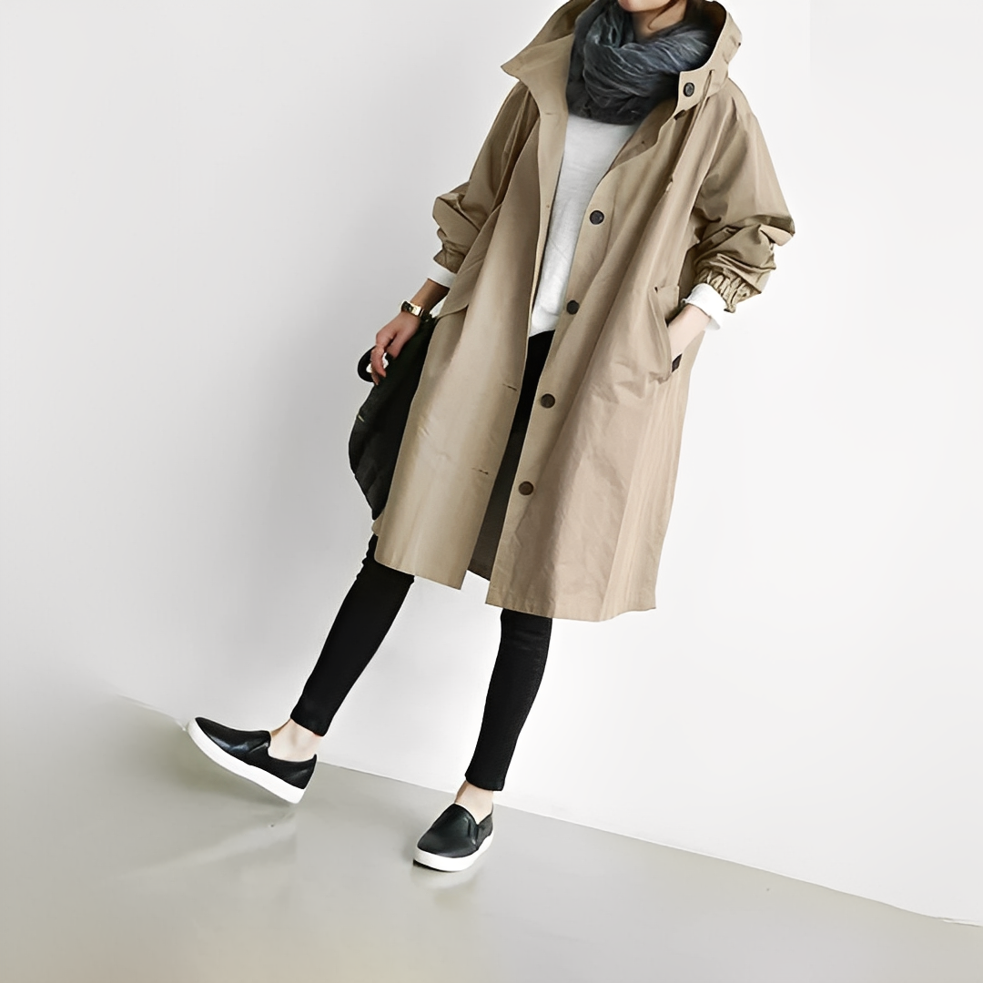 Kyla - Komfortabler Trenchcoat mit Kapuze für Damen