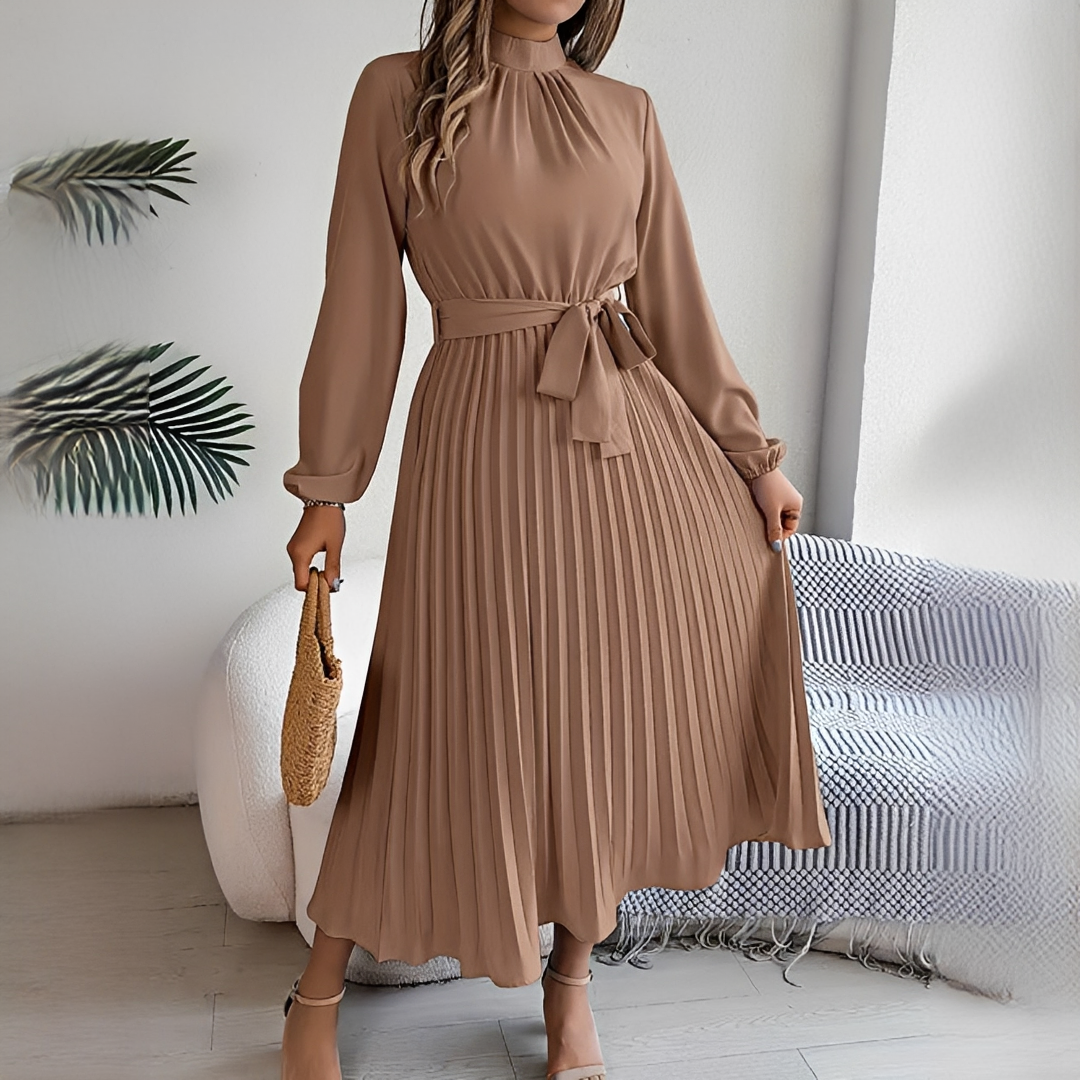 Jessy - Plissiertes Langarmkleid für Frauen