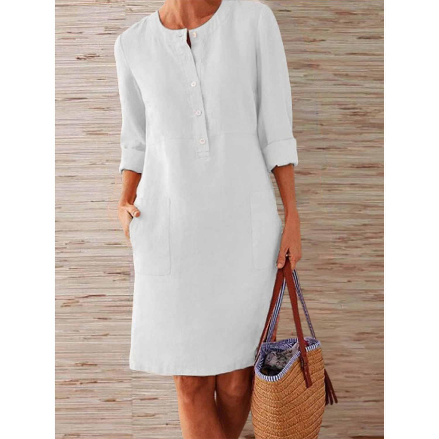 Octavia - Einfarbiges Kleid für warme Tage