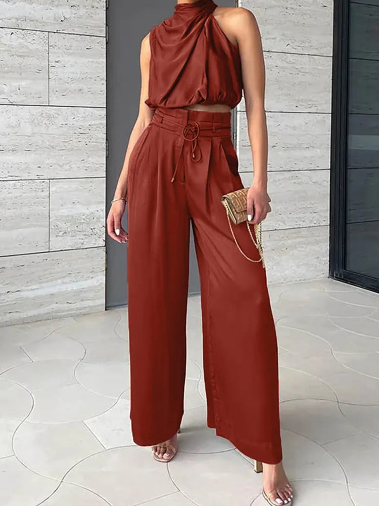 Donna - Elegantes Set aus Bluse und weiten Hosen