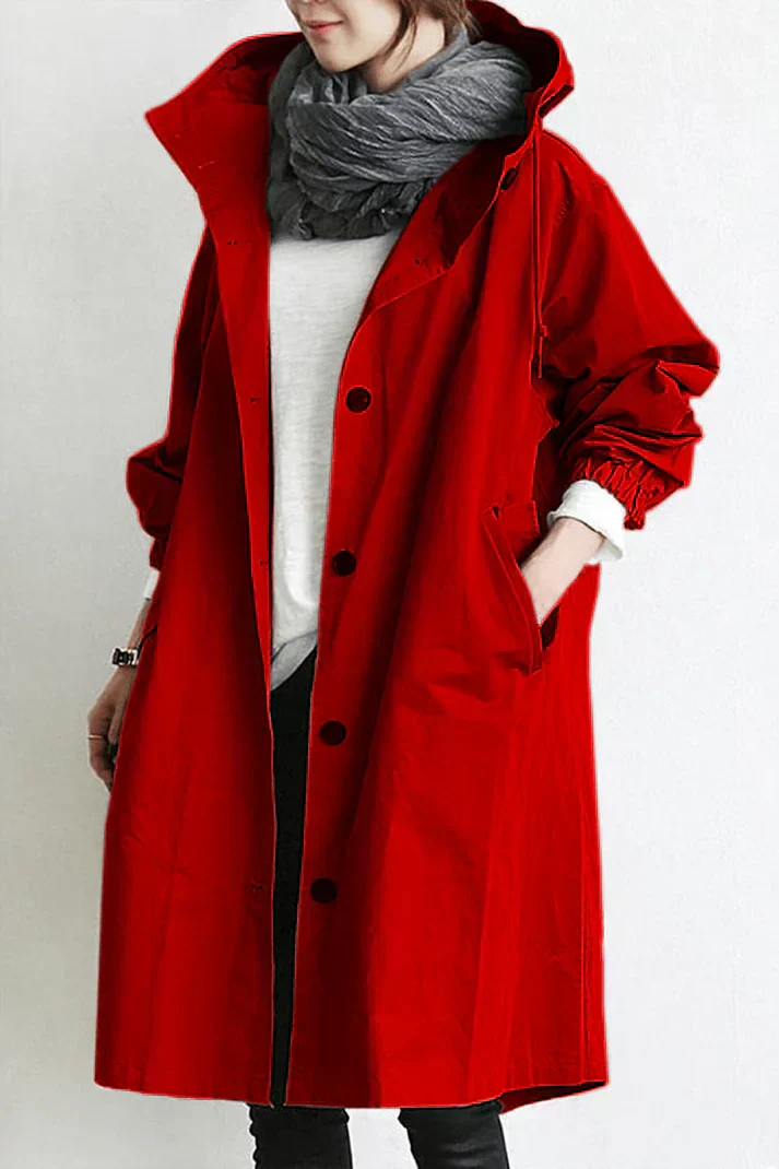 Mara – Wasserdichter Trenchcoat mit Kapuze für regnerische Tage