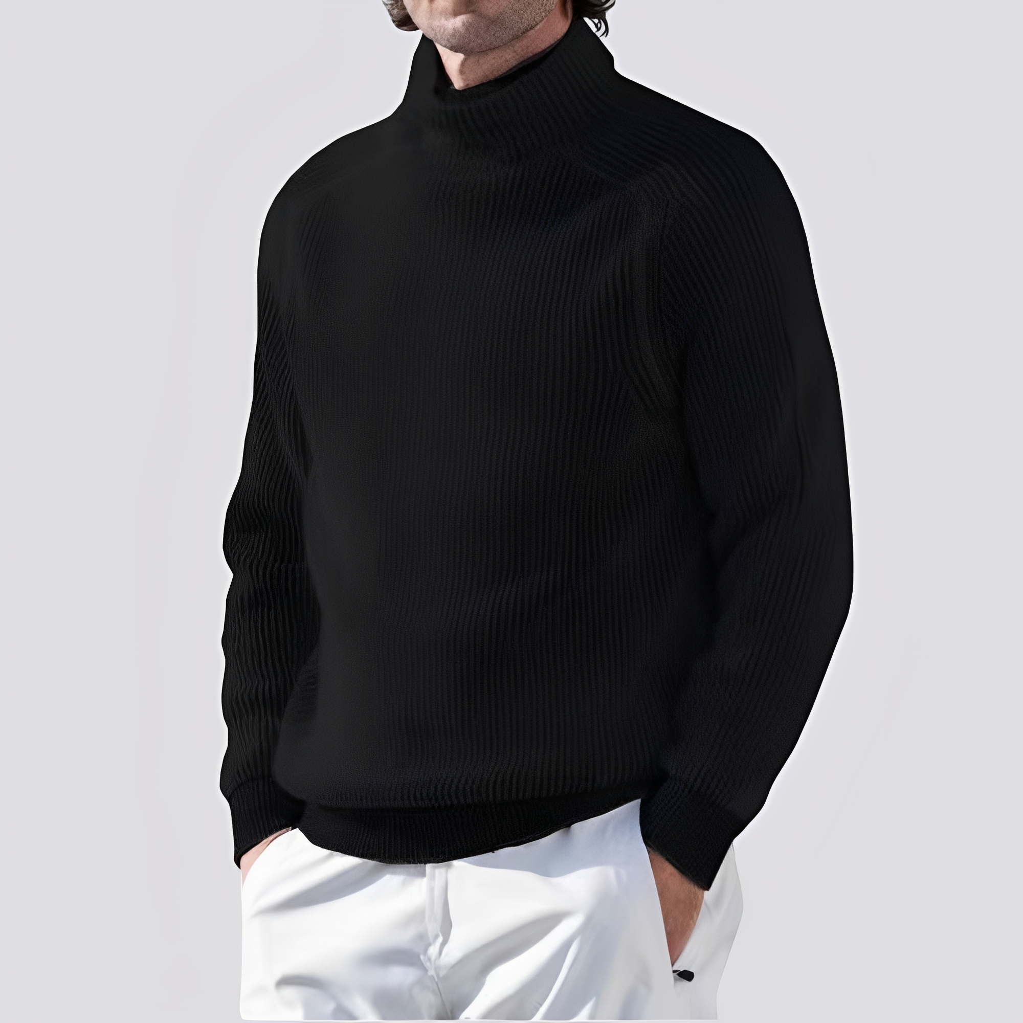 Zack - Herren-Strickpullover mit Rippdesign, warm und trendy