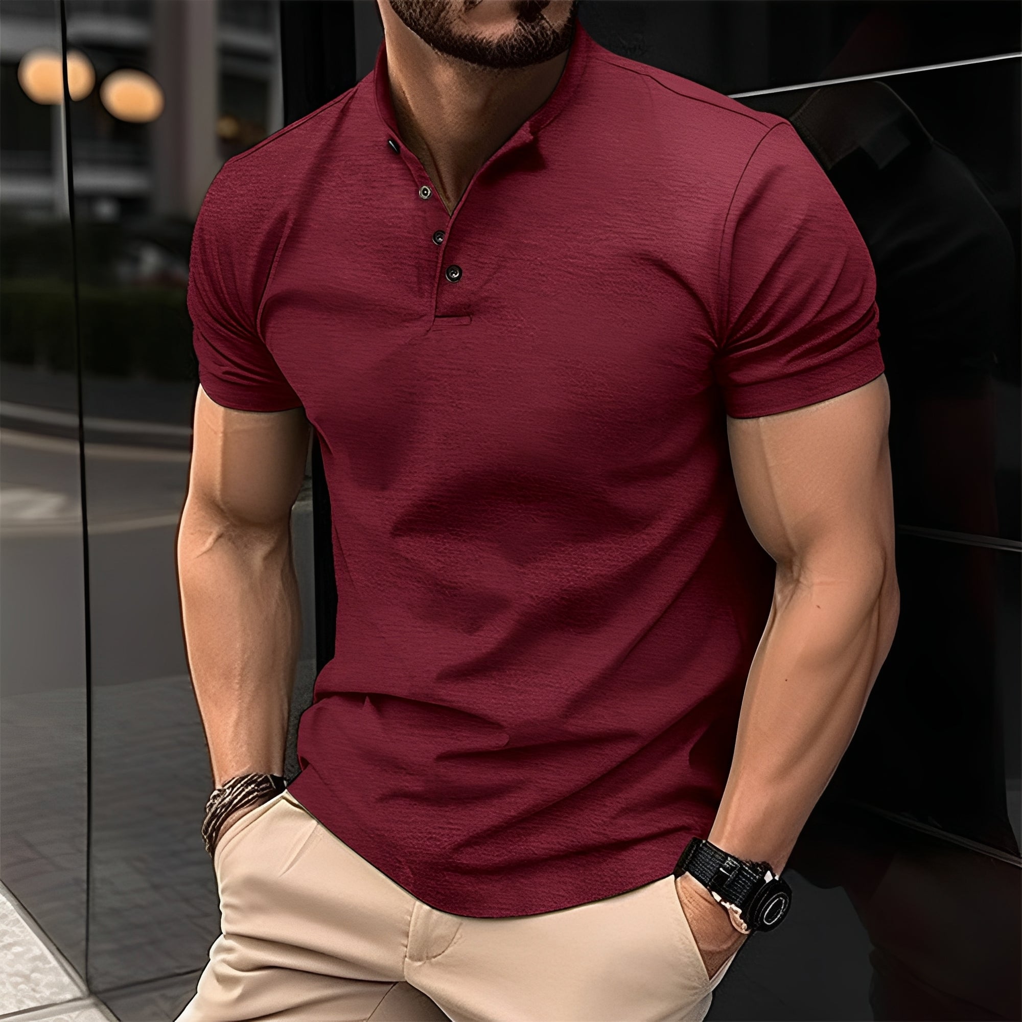 Peter - Legeres Herrenpoloshirt mit Knopf