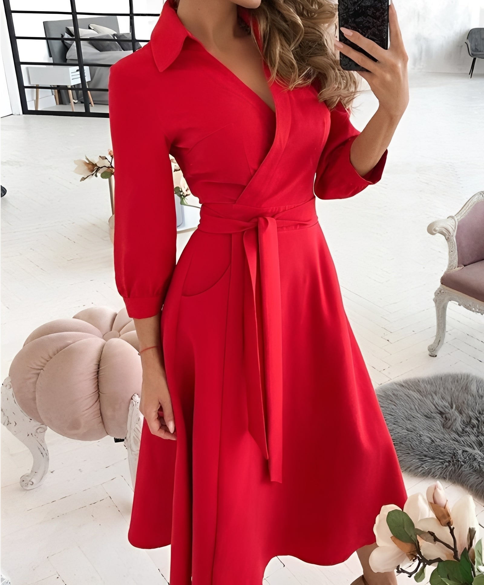 Rachael - Elegantes Damenkleid mit Gürtel