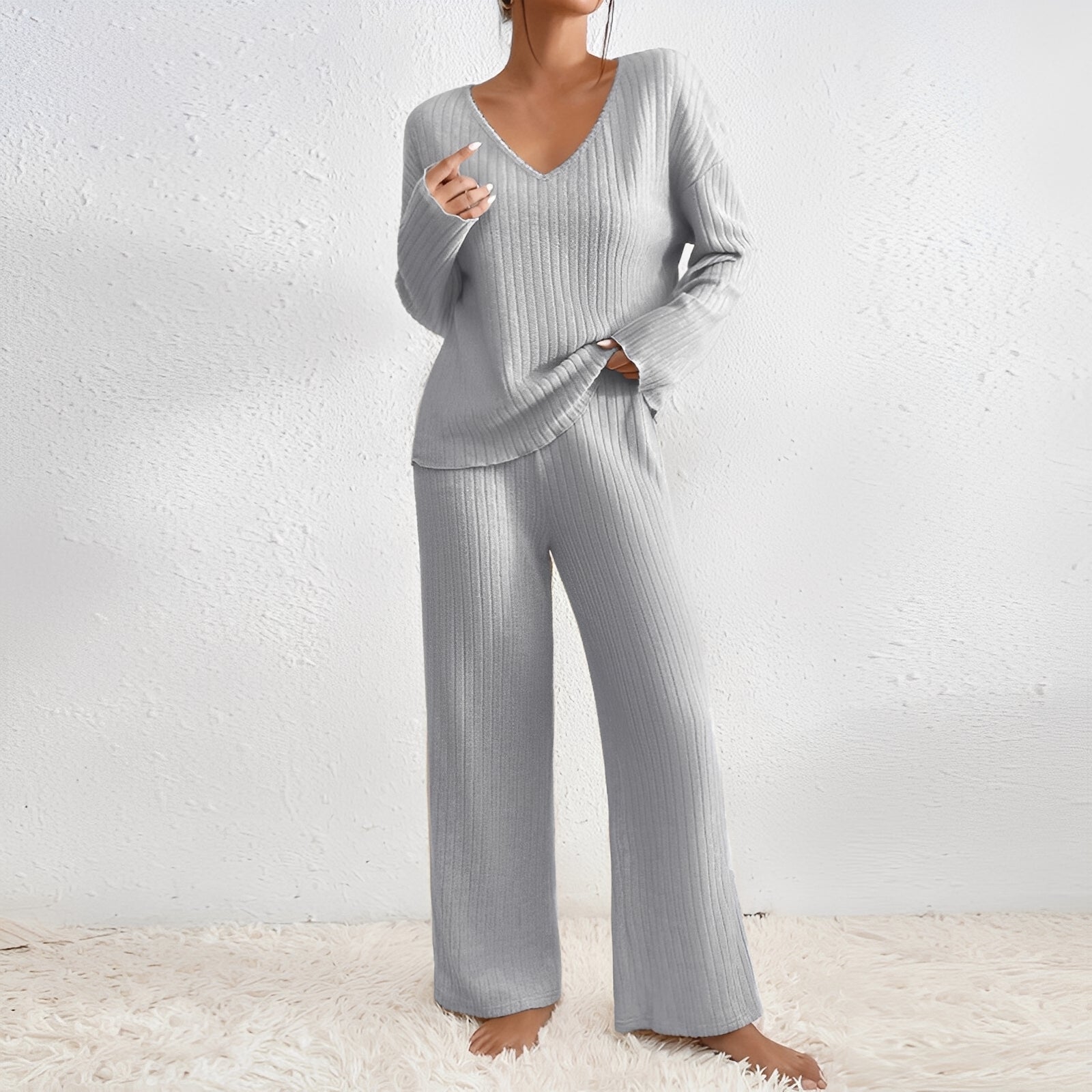 Carly - Zeitgemäßes gestricktes Set für Frauen, bestehend aus zwei Teilen