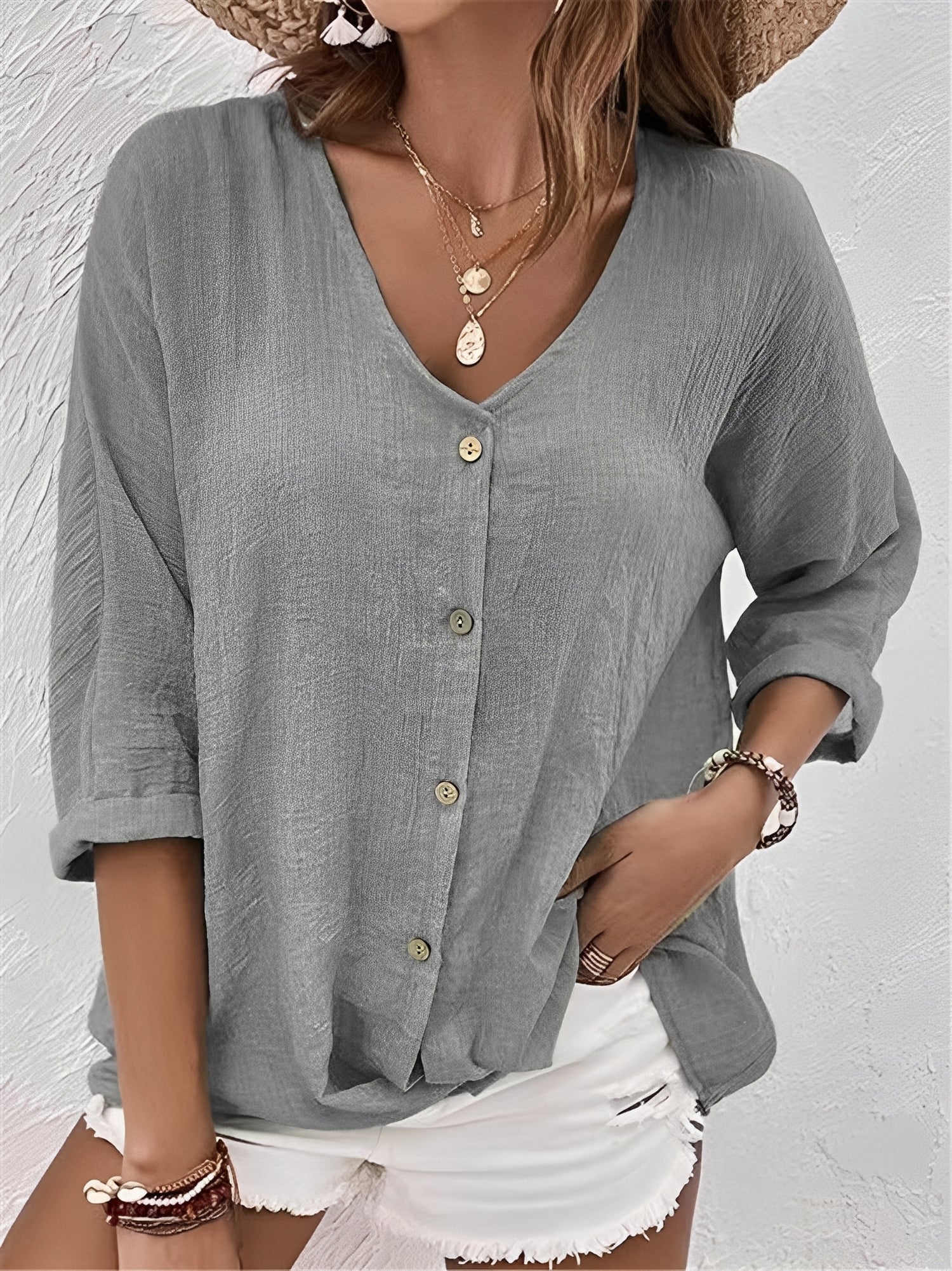 Belle - Bequemes Damen-Shirt mit V-Ausschnitt