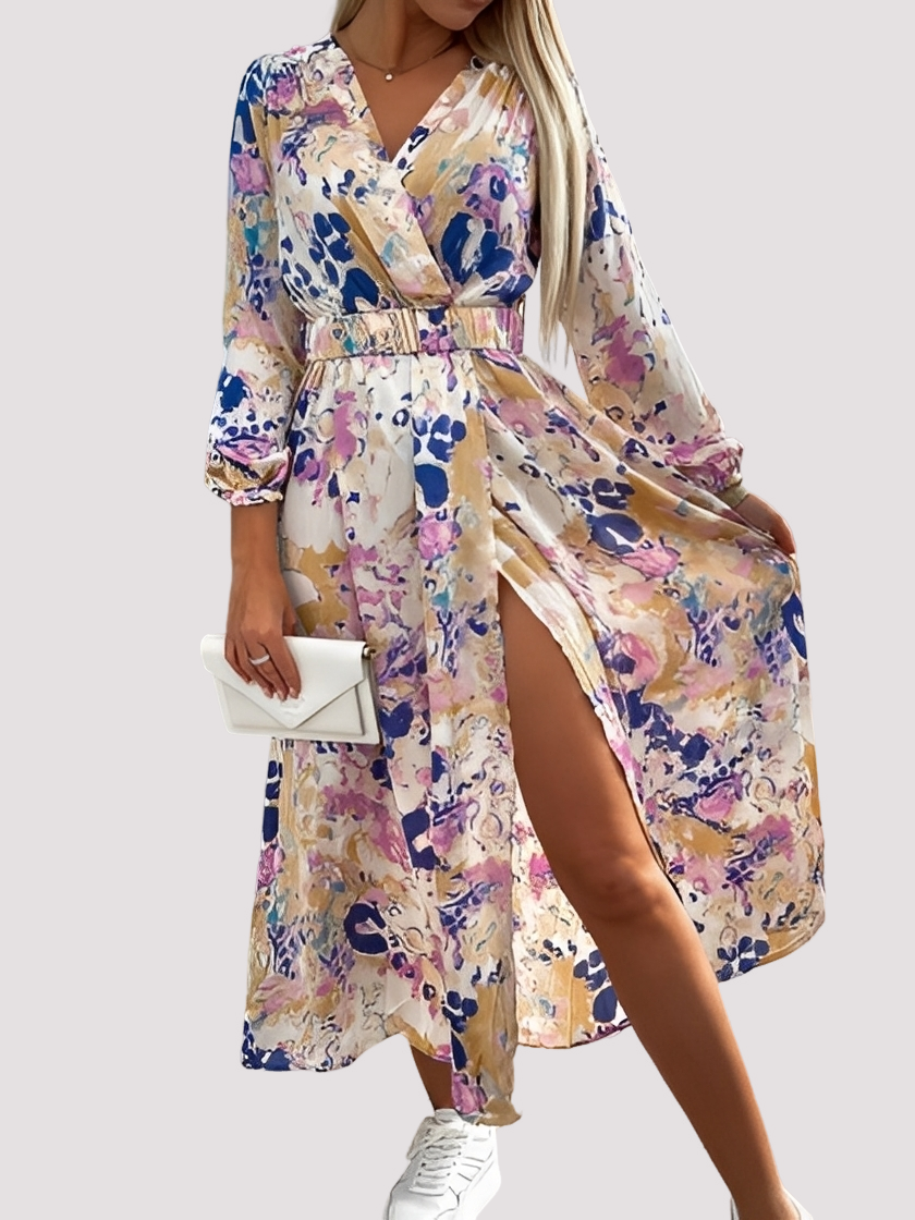 Alina - Elegantes Boho-Kleid mit tiefem Schlitz für Damen