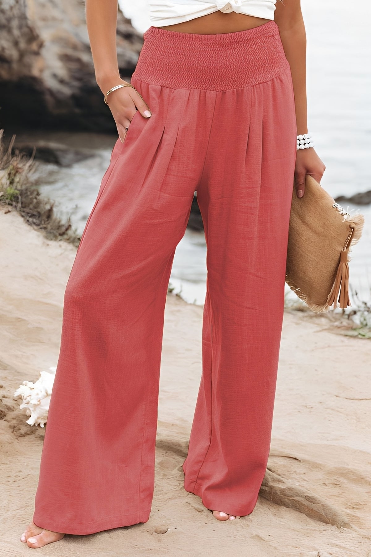 Nadia - Damenhose mit hohem Bund und weitem Bein