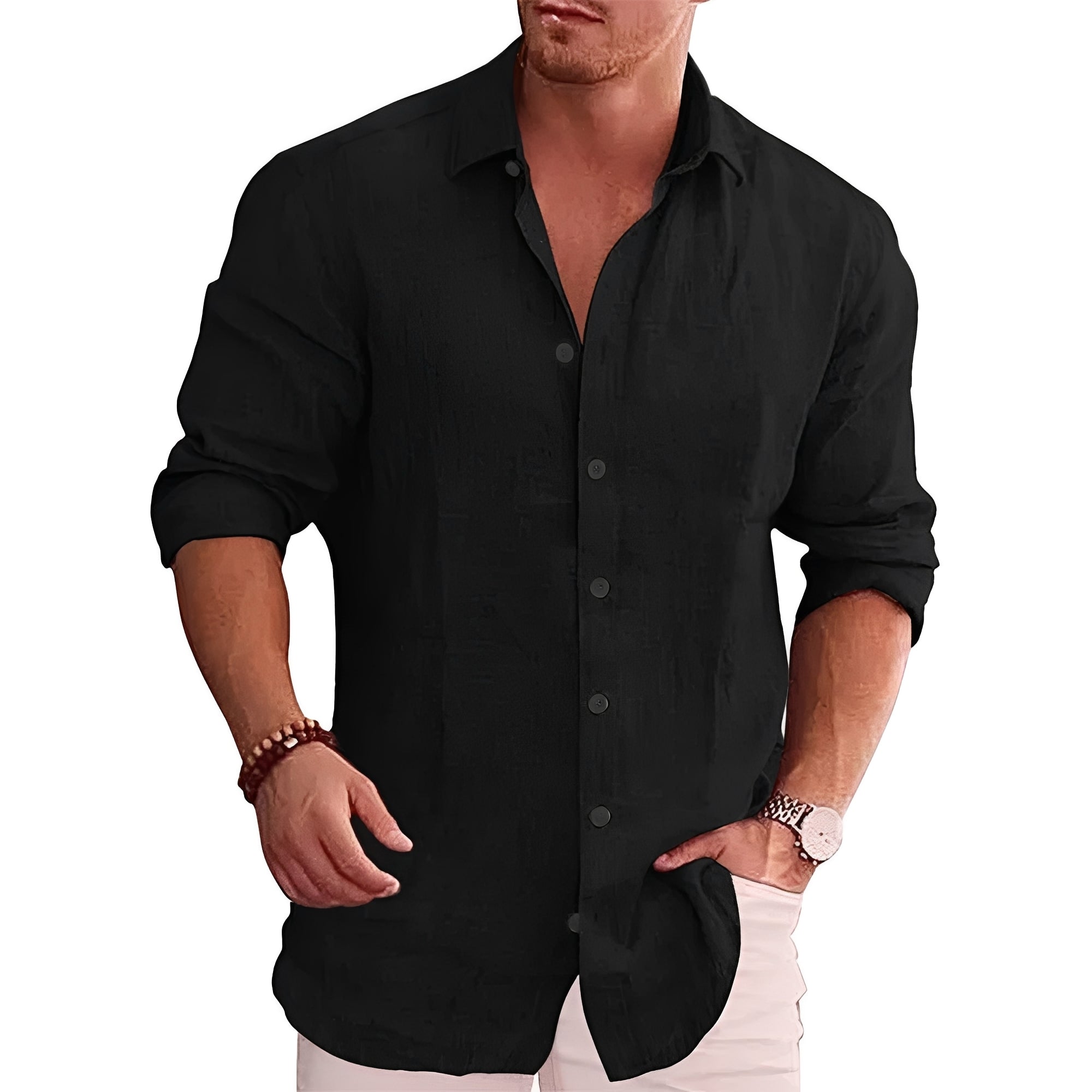Louis - Angenehmes Slim-Fit-Hemd mit langen Ärmeln für Männer