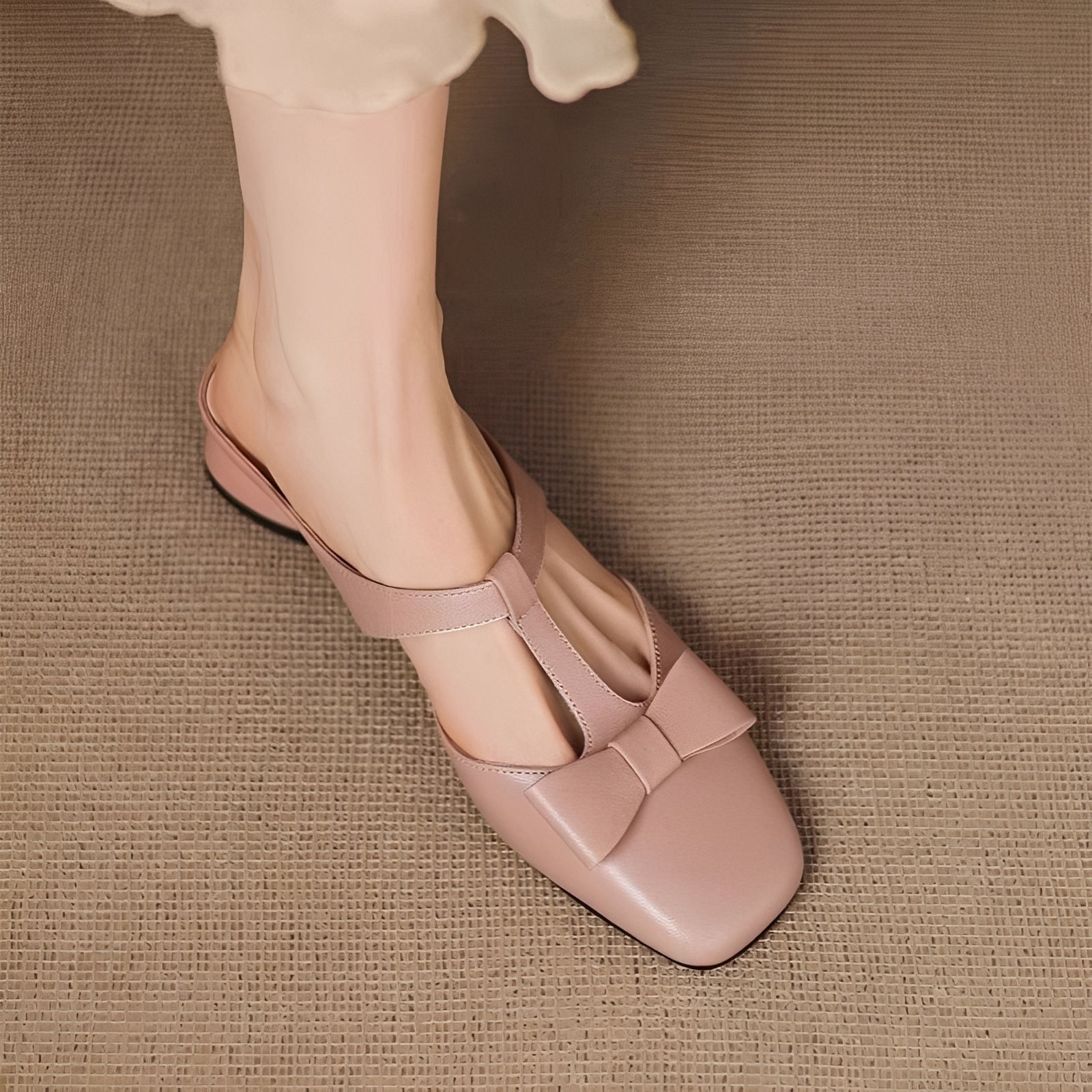 Jean - Stilvolle Mules-Sandalen mit Schleife