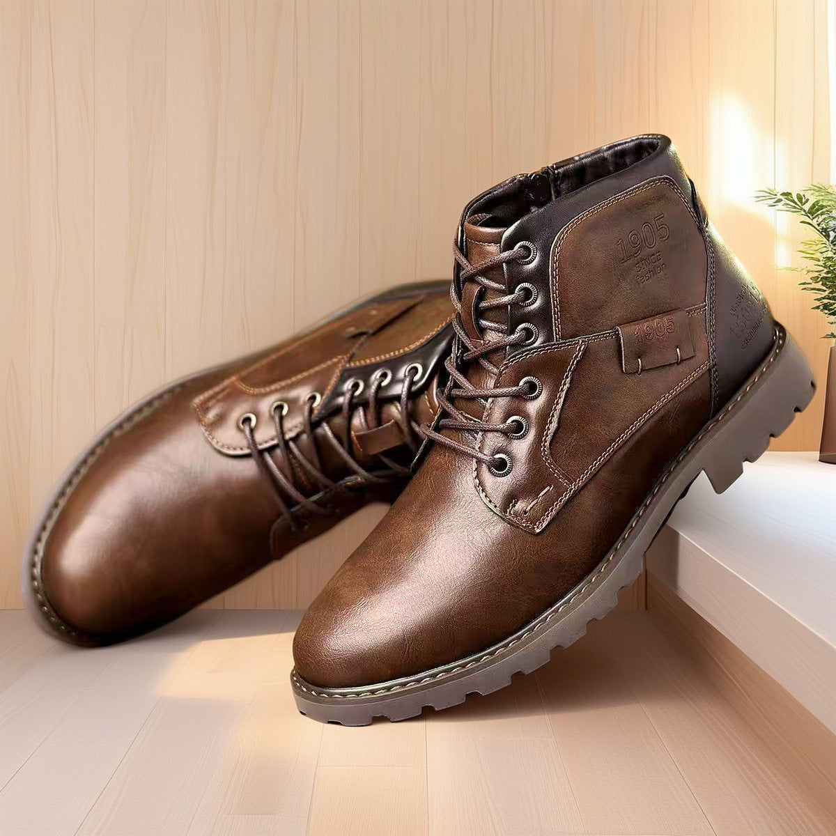 Andy - Stilvolle Herren-Lederstiefeletten mit Reißverschluss