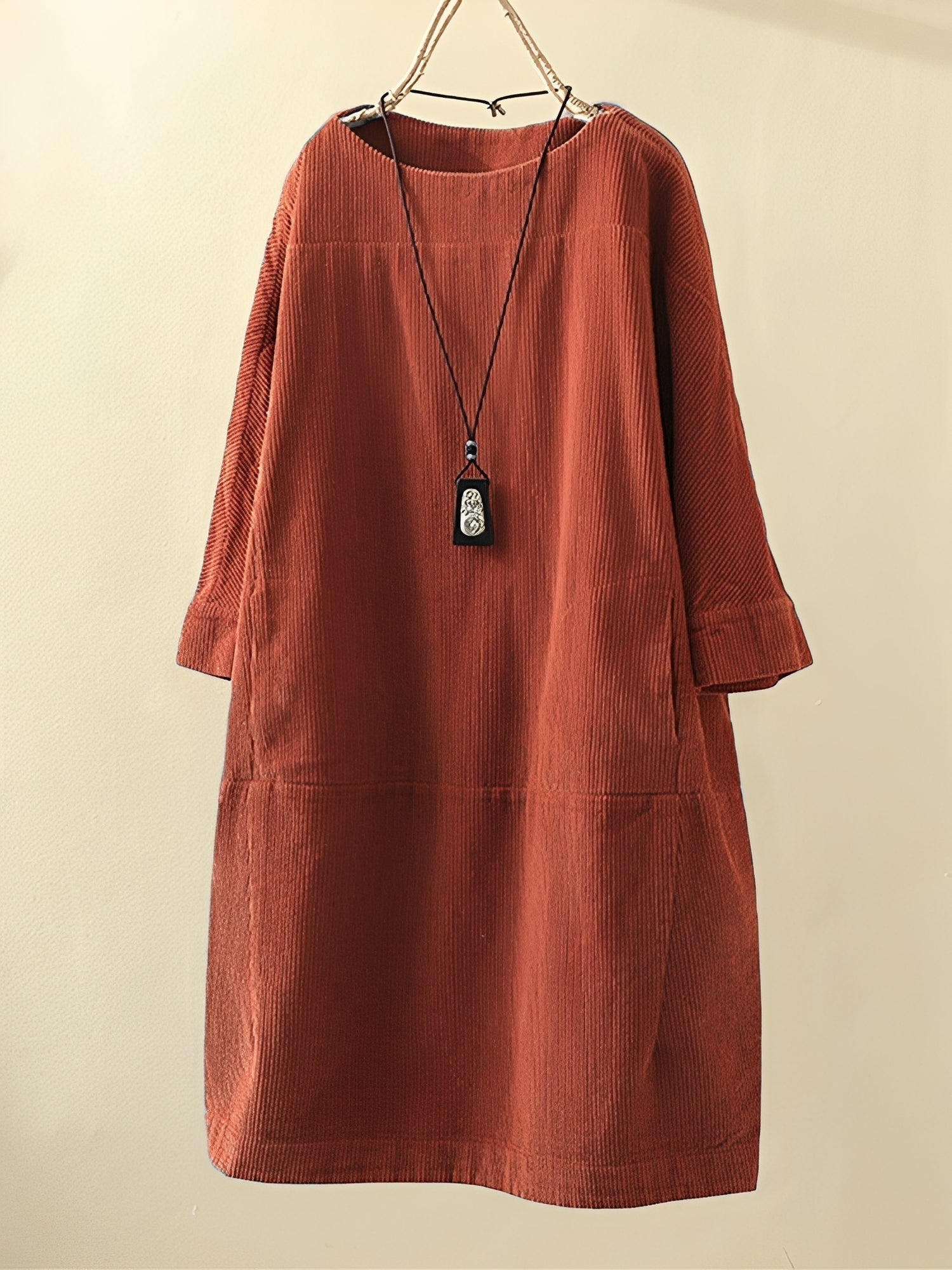Ellen - Bequemes Cord-A-Linien-Kleid für Damen
