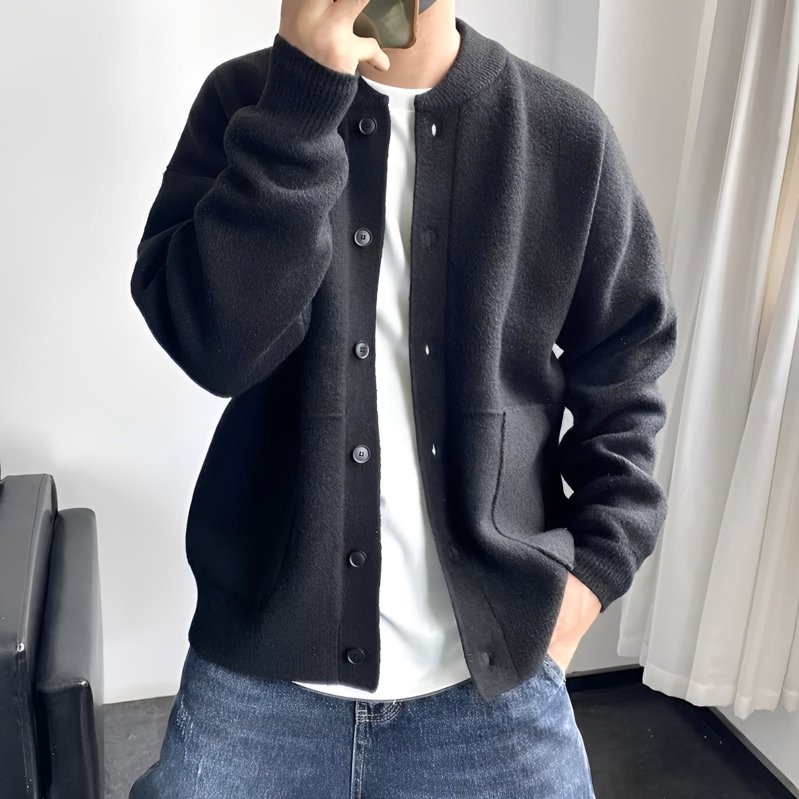 Josh - Moderne, locker geschnittene Herren-Wolljacke