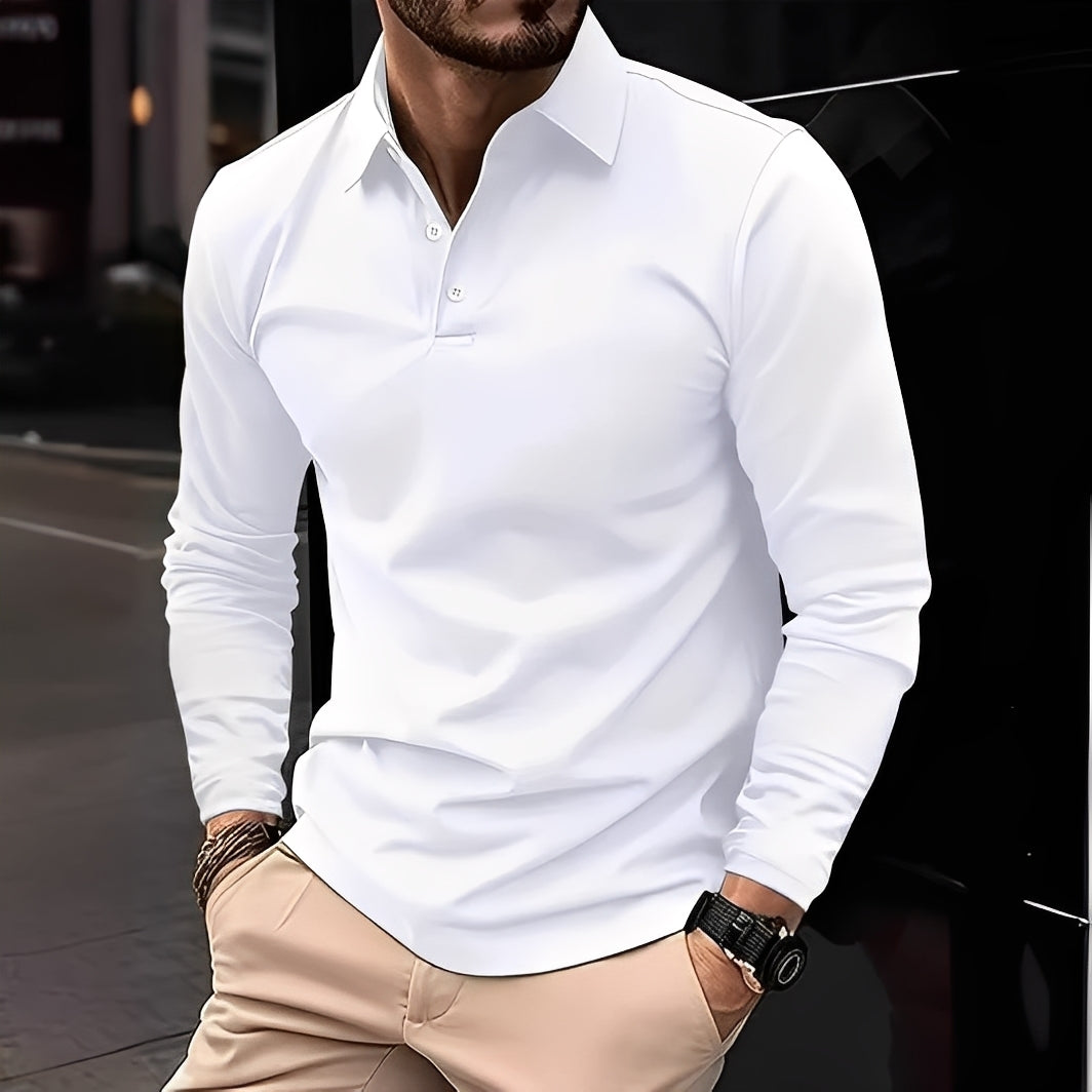 Deacon - Komfortables Langarm-Poloshirt für Herren
