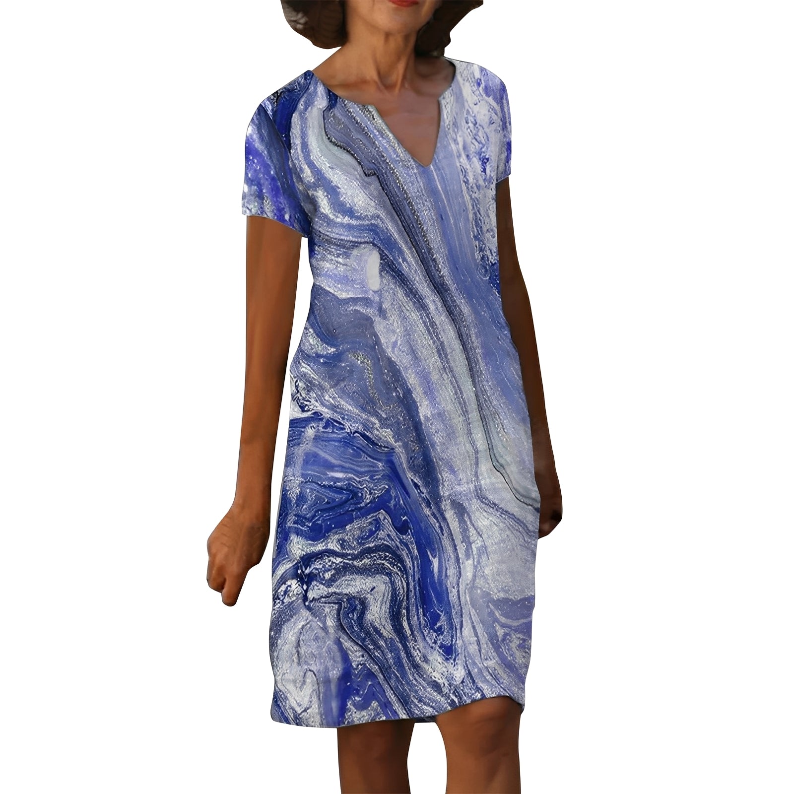 Molly - Elegantes Kleid mit V-Ausschnitt und Druck für Damen