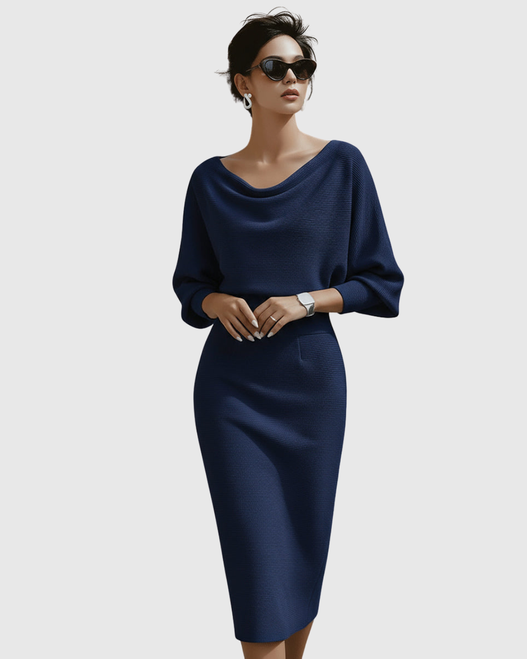 Danaya – Stilvolles Midikleid mit Drapierung