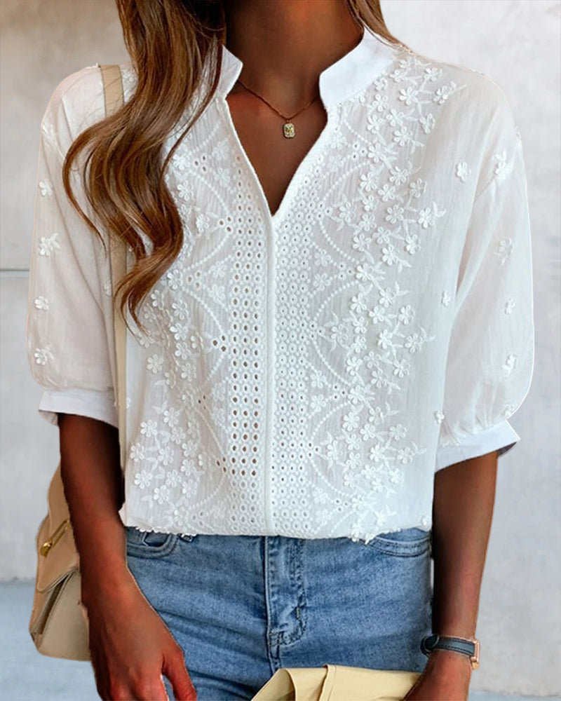 Dina - Schicke bestickte Bluse
