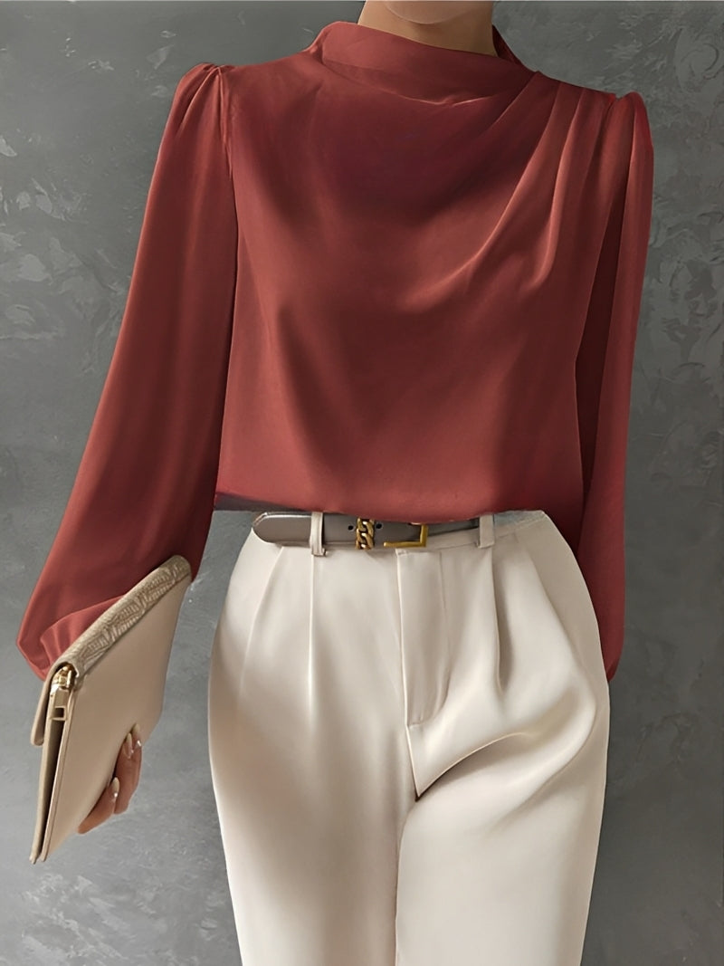 Meghan - Schicke Damenbluse aus plissiertem Satin