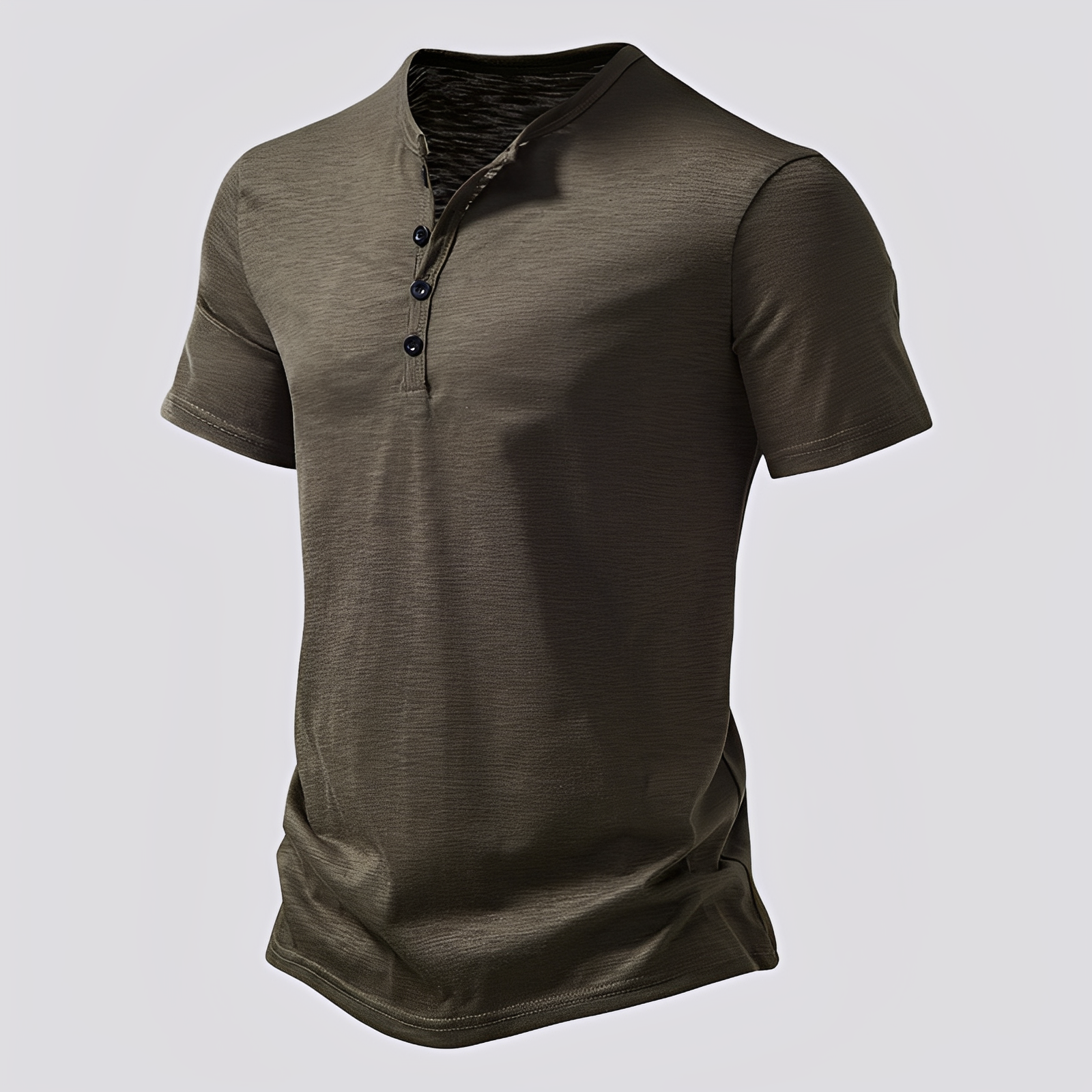 David - Herren-T-Shirt im komfortablen Design mit Knöpfen