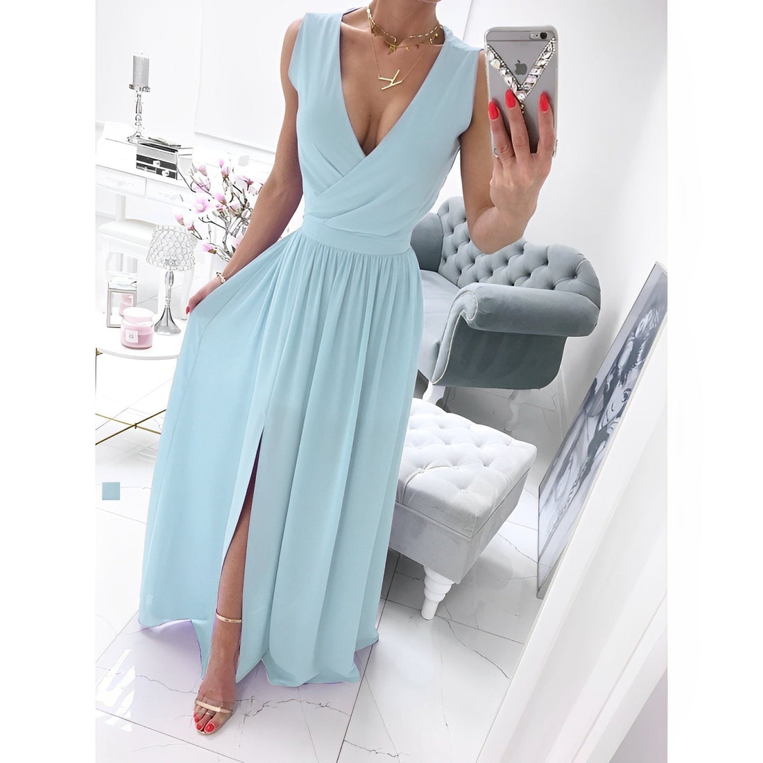Ärmelloses Damen-Maxikleid