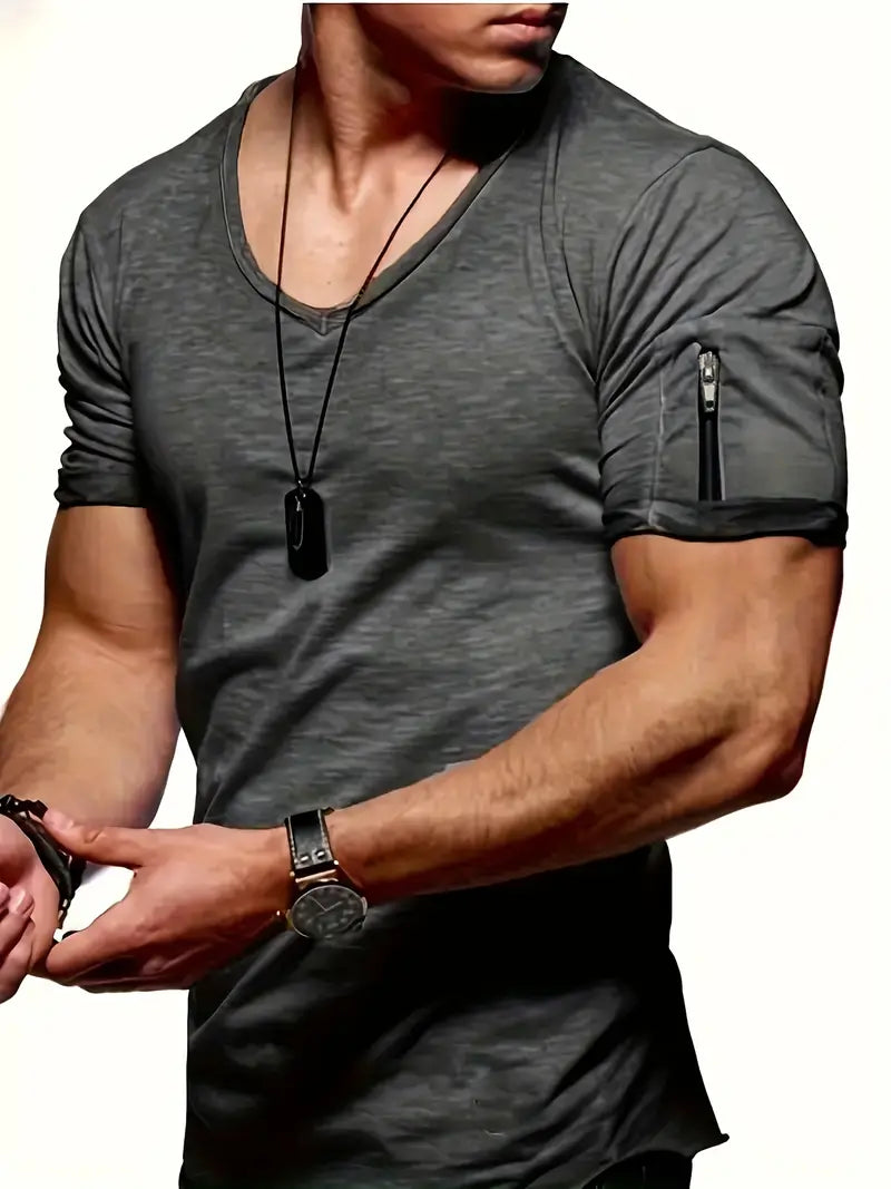 James - Herren V-Ausschnitt T-Shirt, komfortabler Stil