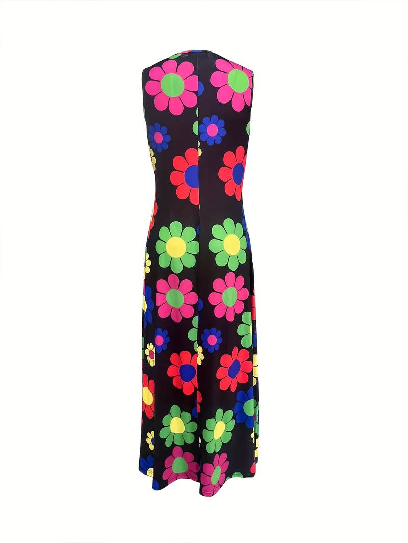 Grace - V-Ausschnitt-Kleid mit Blumendruck