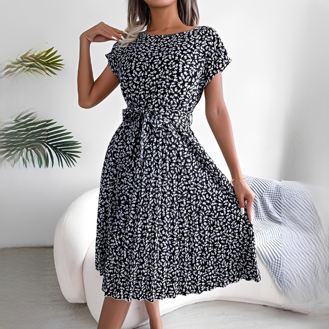 Lyka - Elegantes kurzärmeliges Sommerkleid für Frauen