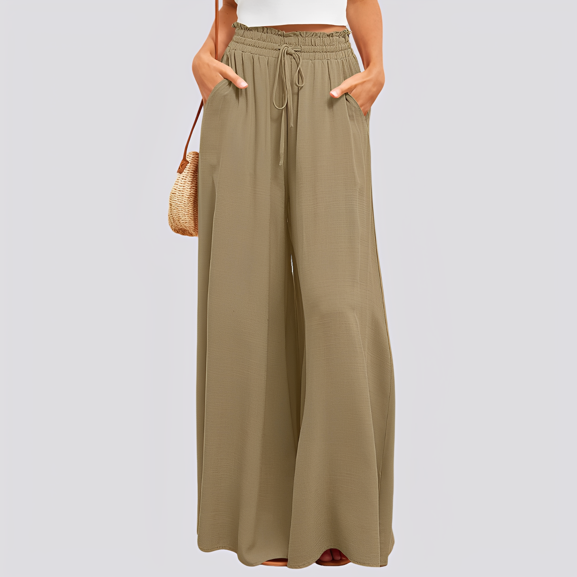 Veronica - Locker geschnittene, lässige Hose mit weitem Bein für Damen
