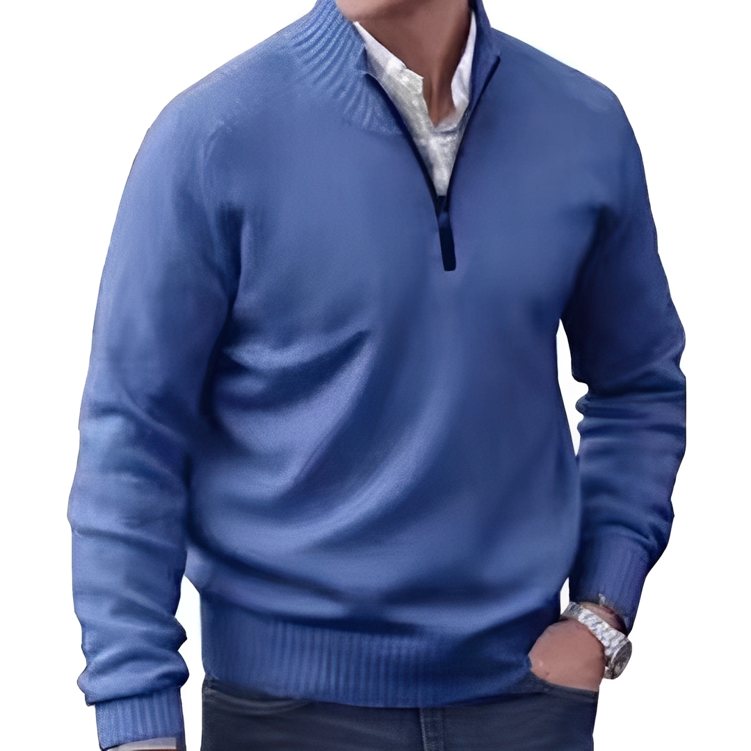 Matéo - Herren-Strickpullover mit halbem Reißverschluss