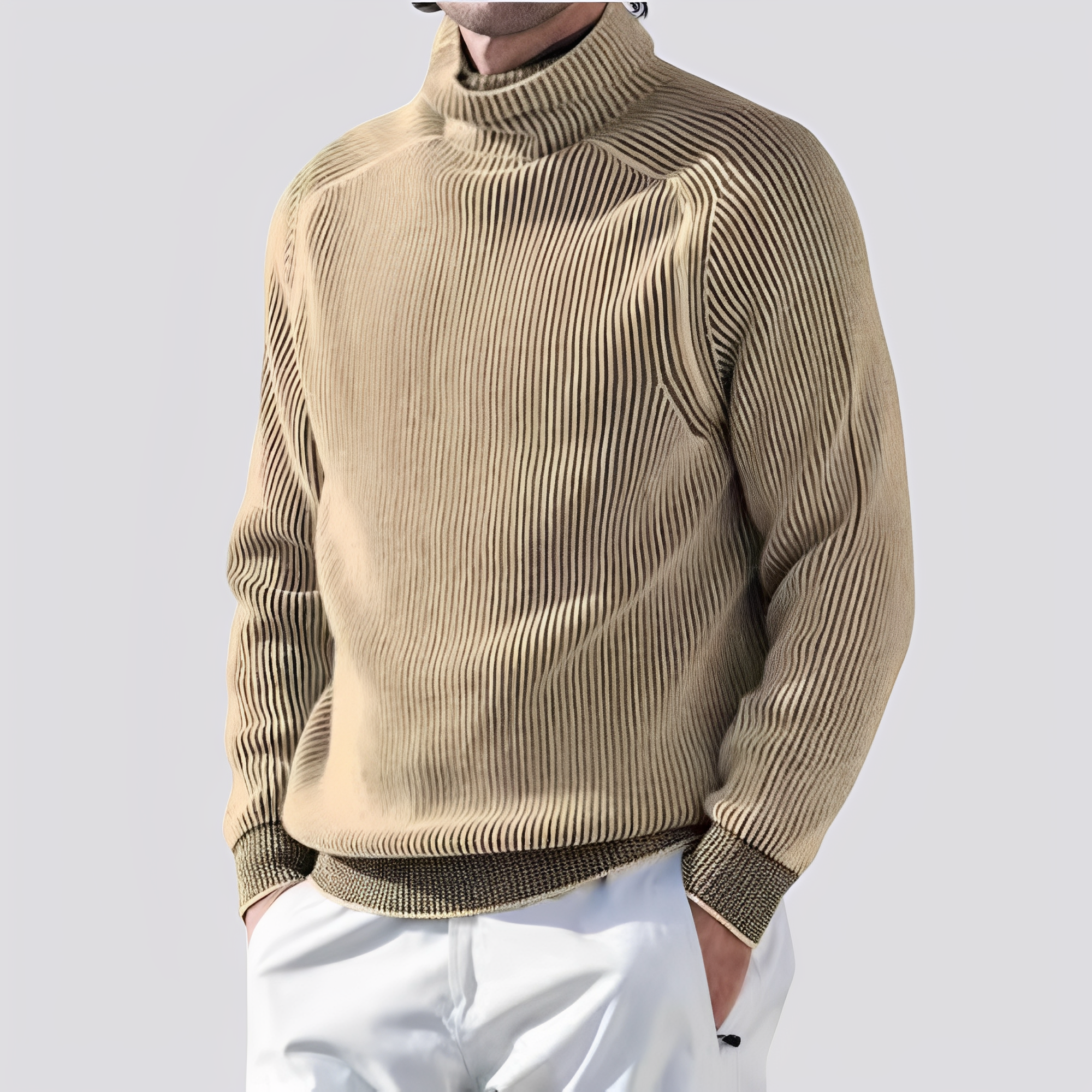 Zack - Herren-Strickpullover mit Rippdesign, warm und trendy