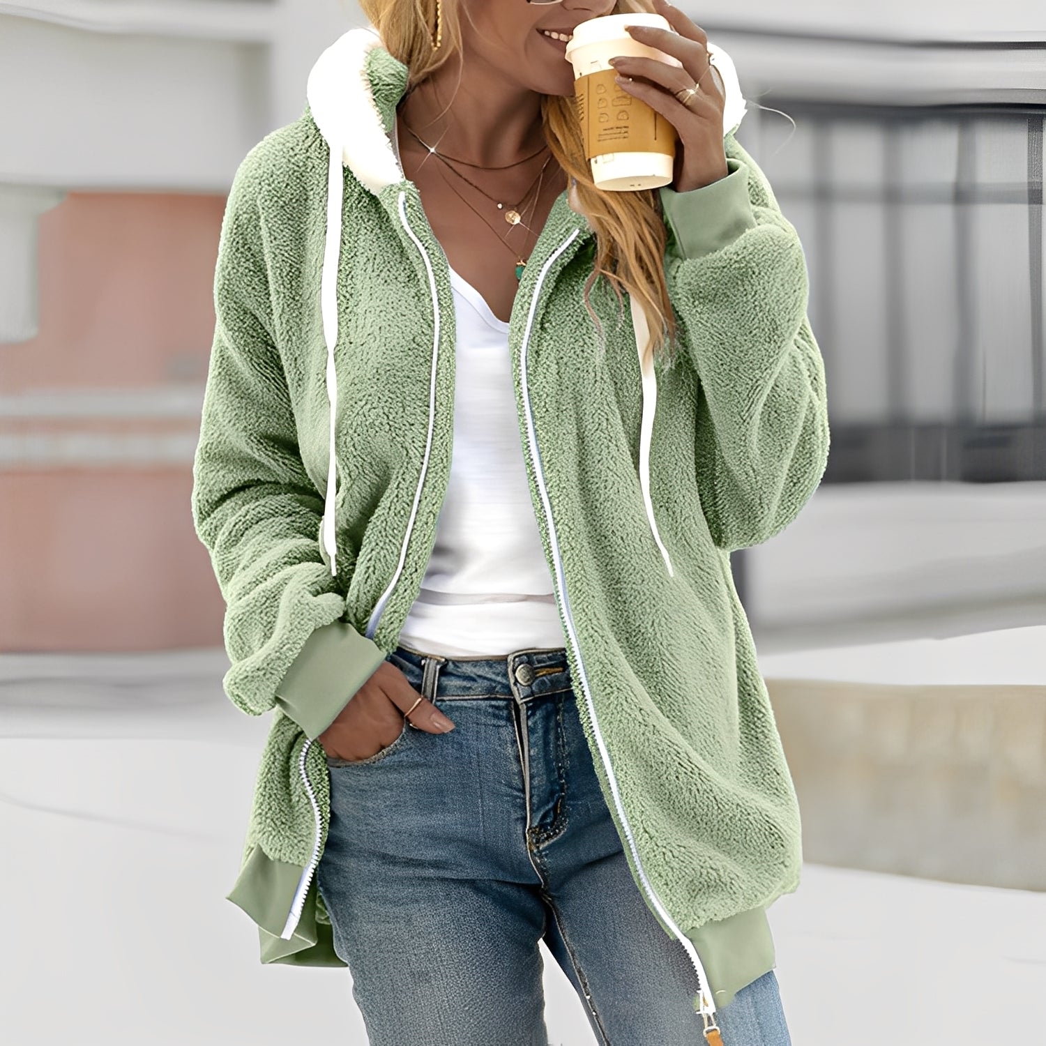 Rheanna - Damenkapuzenfleecejacke für Gemütlichkeit