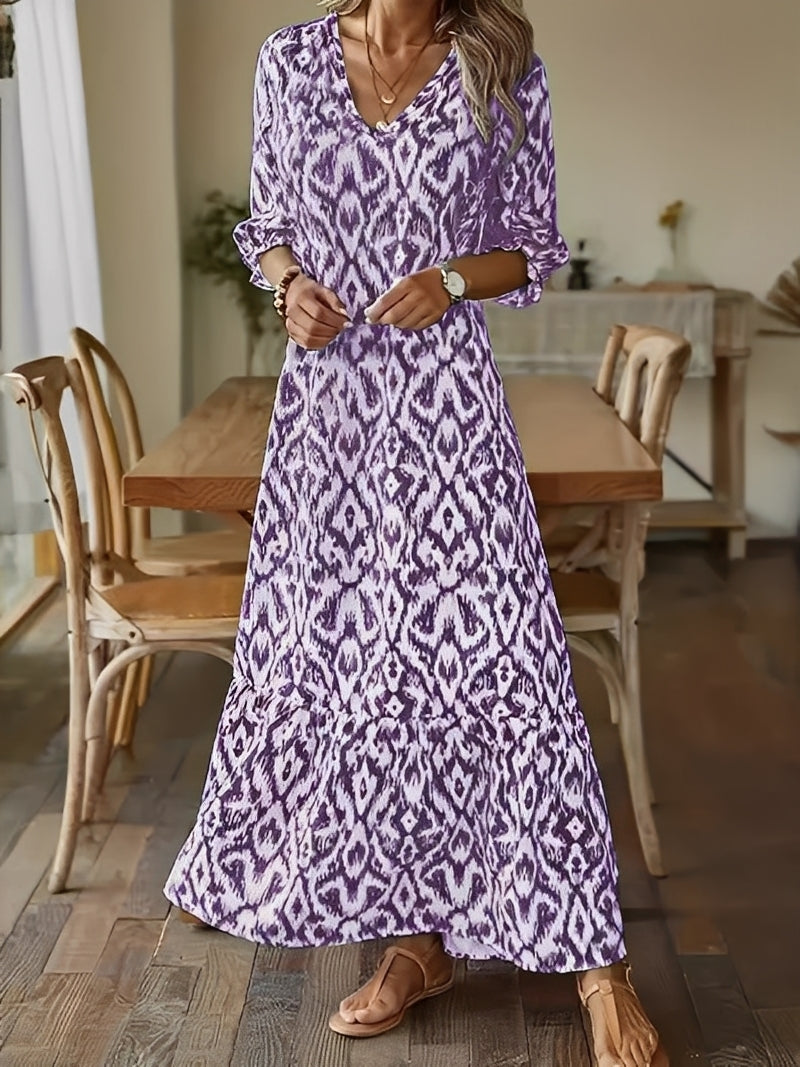Alexia - Elegantes Maxikleid mit langen Ärmeln für Damen